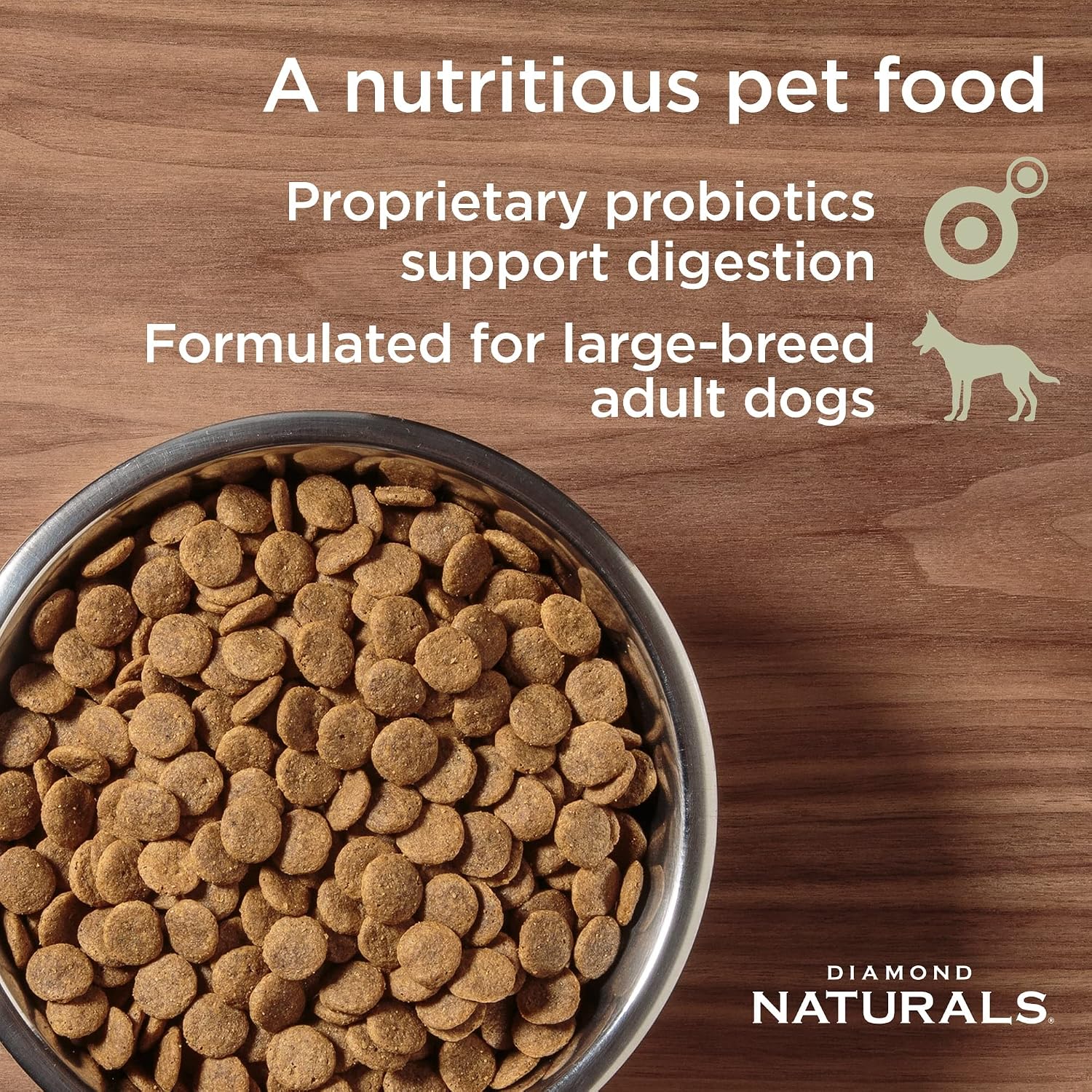 Diamond Naturals Large Breed Adult Dry Dog Food, Chicken & Rice, 40lb | With Real Cage Free Chicken | Glucosamine & Chondroitin to Help Support Large Breed Dogs | Probiotics for Digestive Support