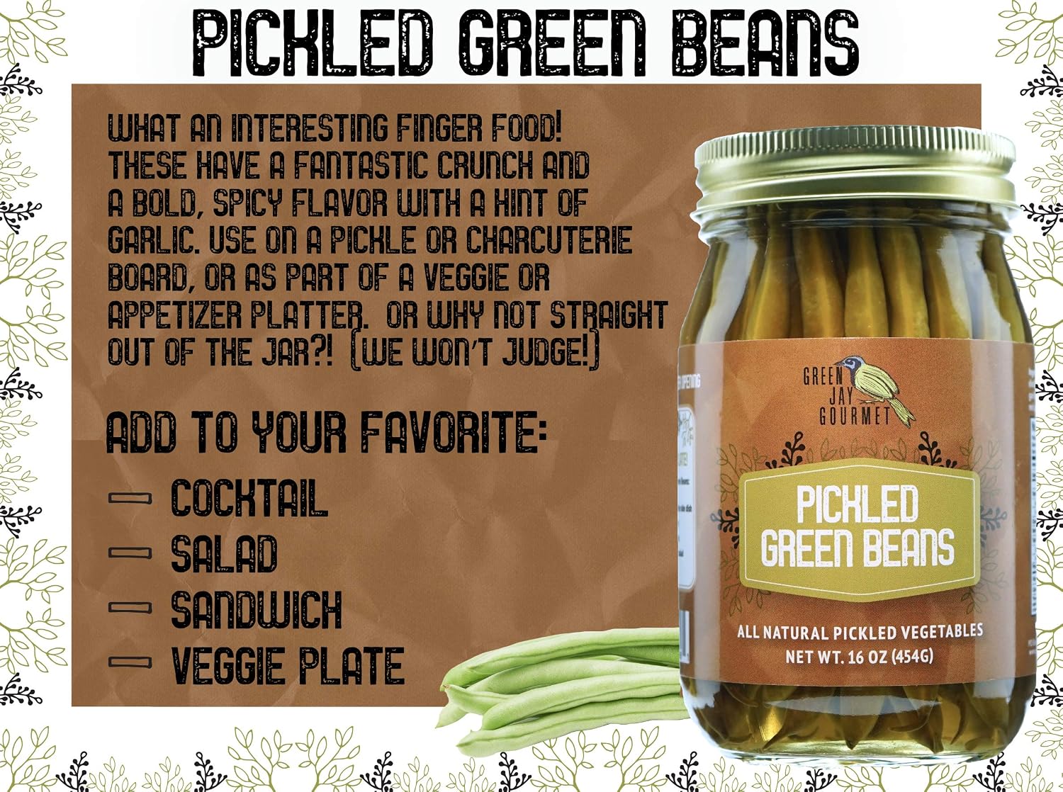 Green Jay Gourmet Marinated Mushrooms in a Jar - Fresh Hand Jarred Vegetables for Cooking & Pantry – Home Grown Pre-Prepared Pickled Marinated