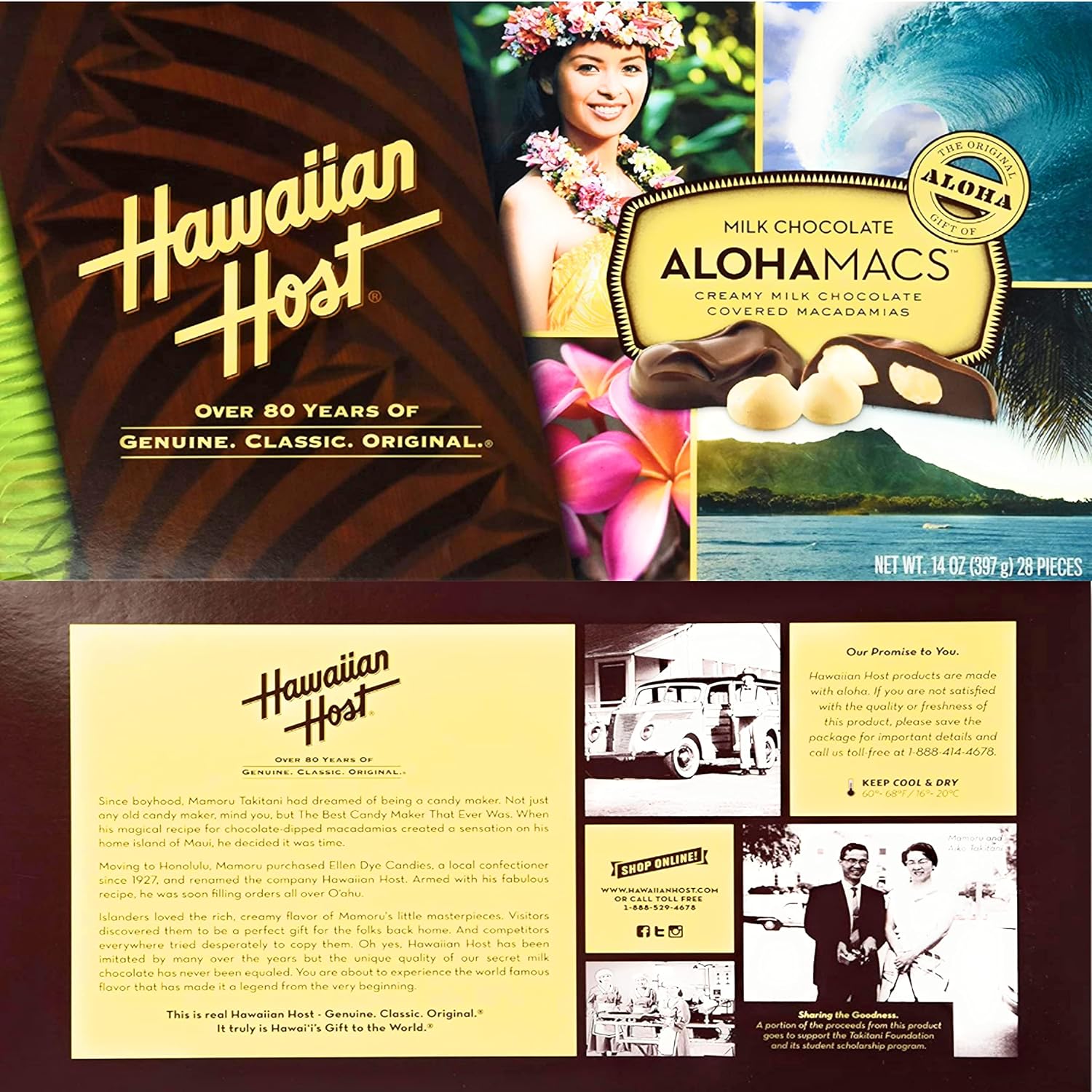 Hawaiian Host Aloha Macs Milk Chocolate Macadamia Nuts (6 ounce box, 12 pieces) (1 Box)