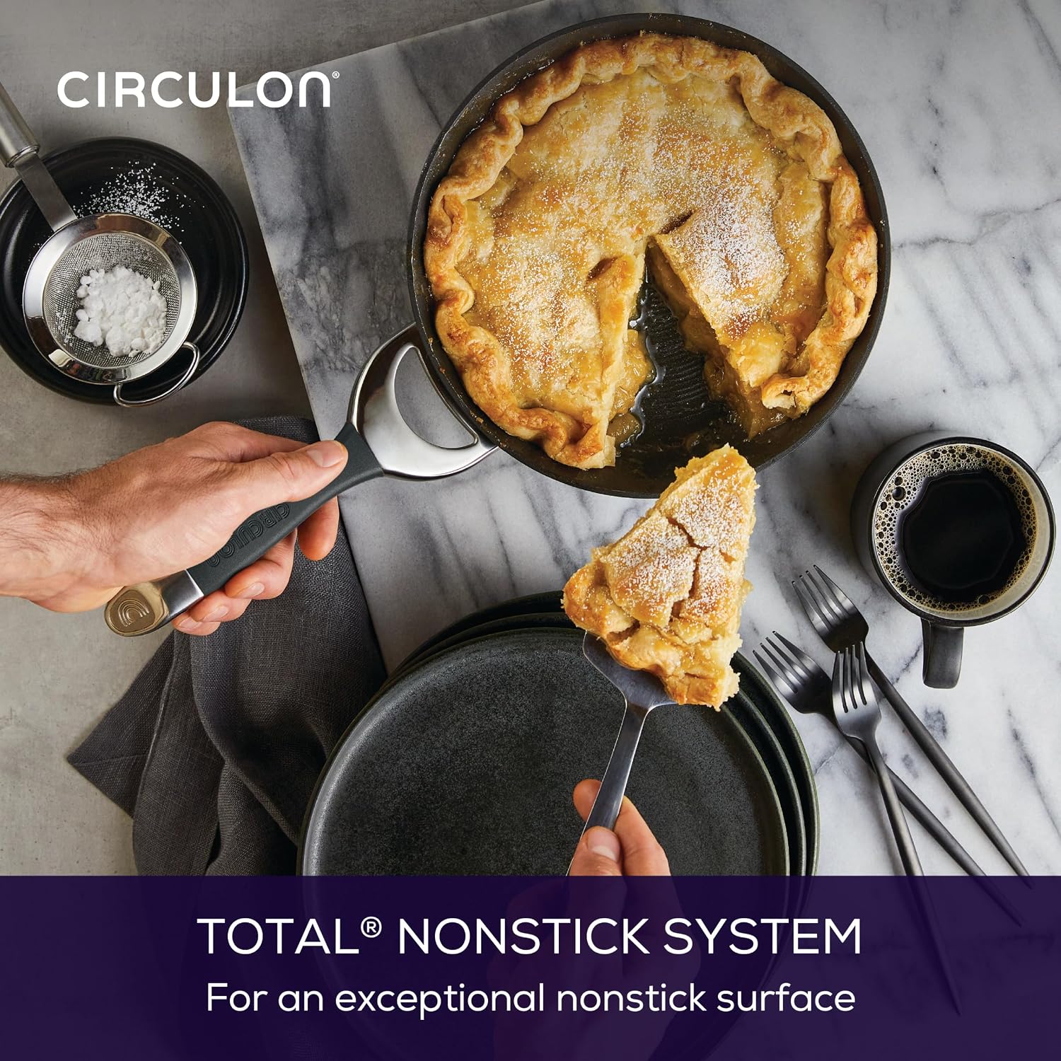 Circulon Symmetry Hard Anodized Nonstick Induction Frying Pan, 8.5-Inch Fry Pan, Black