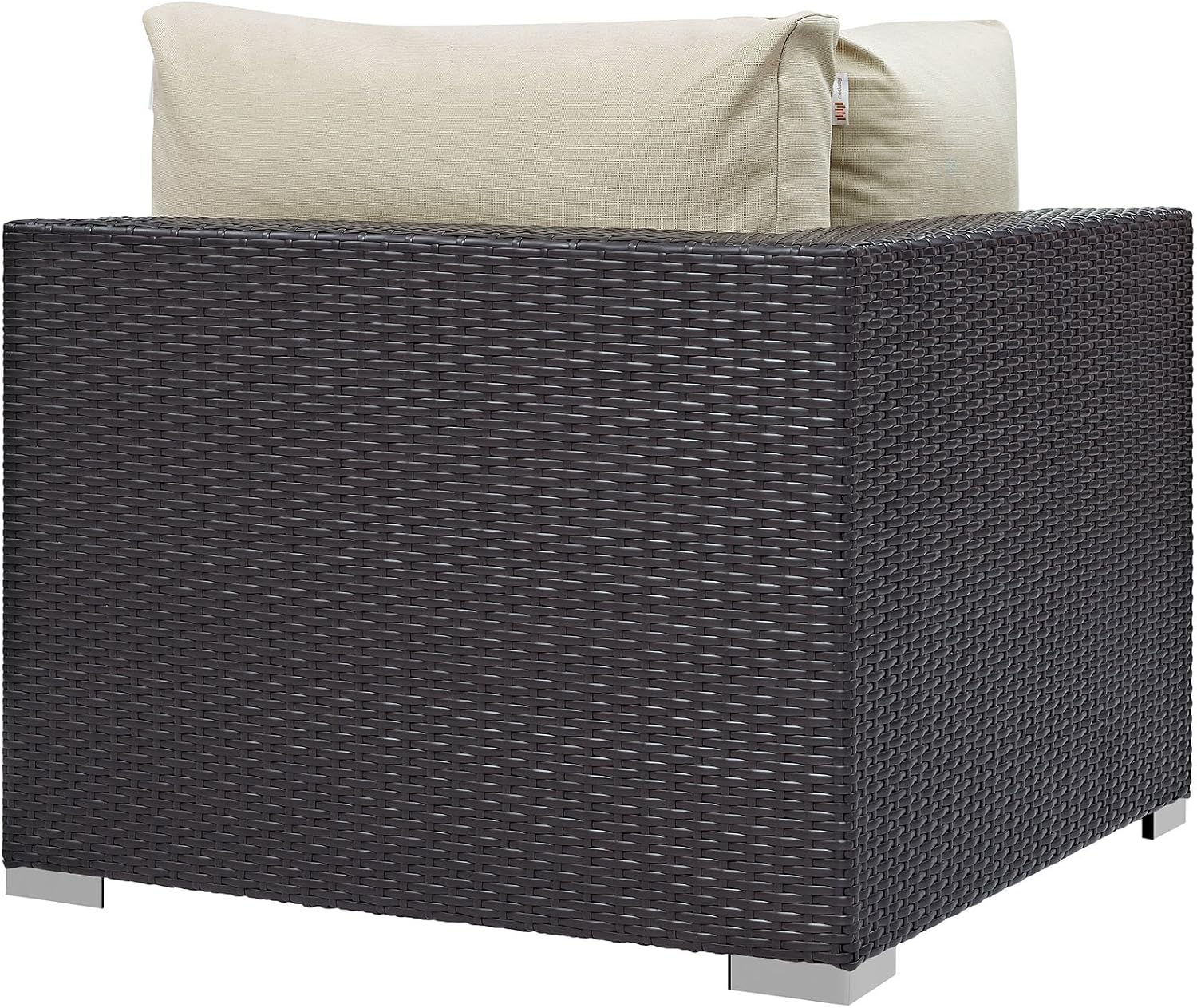 Modway Convene Wicker Rattan Outdoor Patio Loveseat in Espresso White