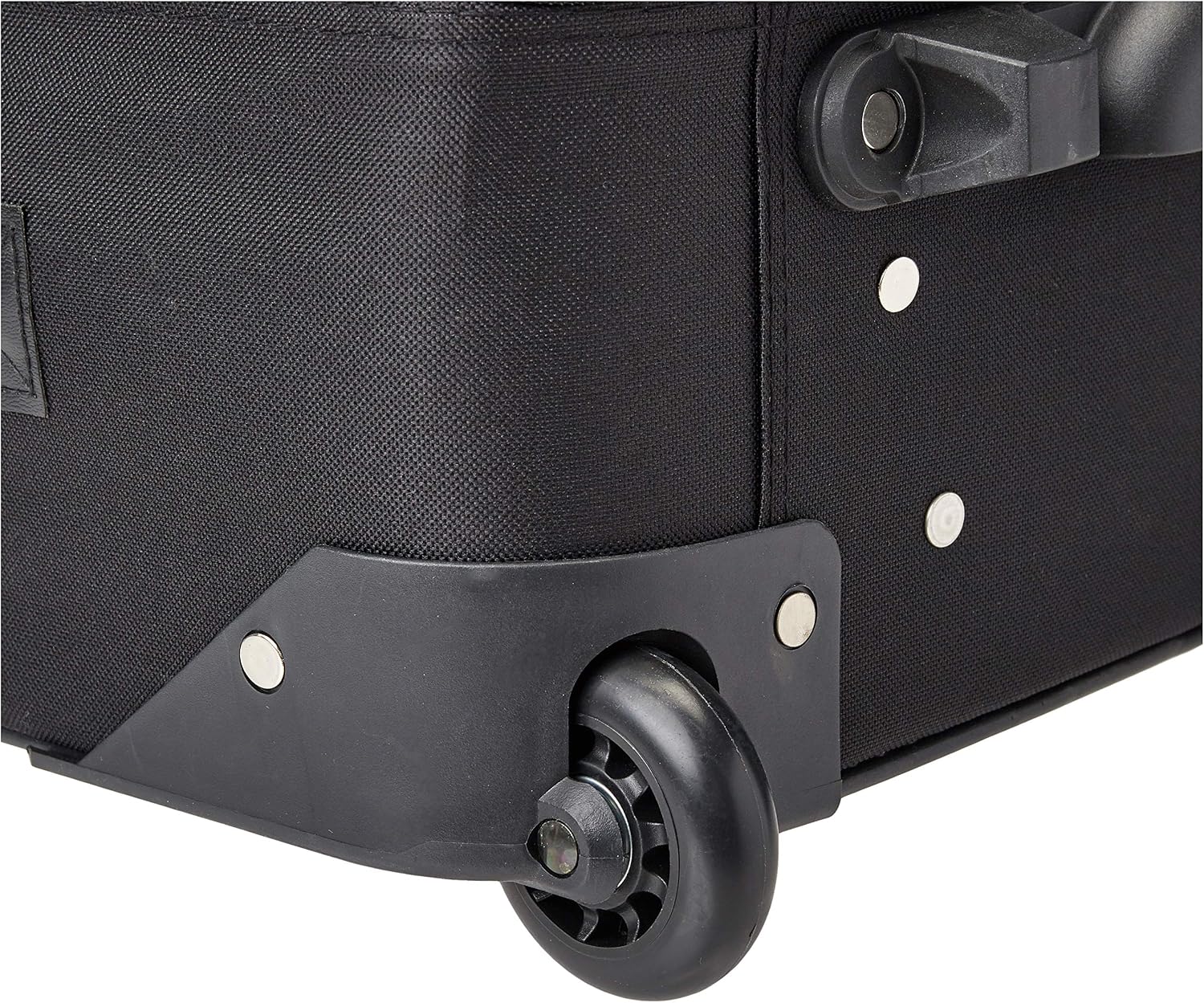 Rockland Fashion Softside Upright Luggage Set,Expandable, Telescopic Handle, Wheel, Black Dot, 2-Piece (14/19)