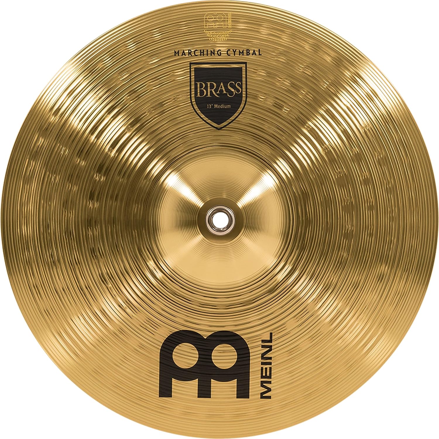 Meinl 14” Marching Cymbal Pair with Straps - Brass Alloy Traditional Finish - Made In Germany, 2-YEAR WARRANTY (MA-BR-14M)