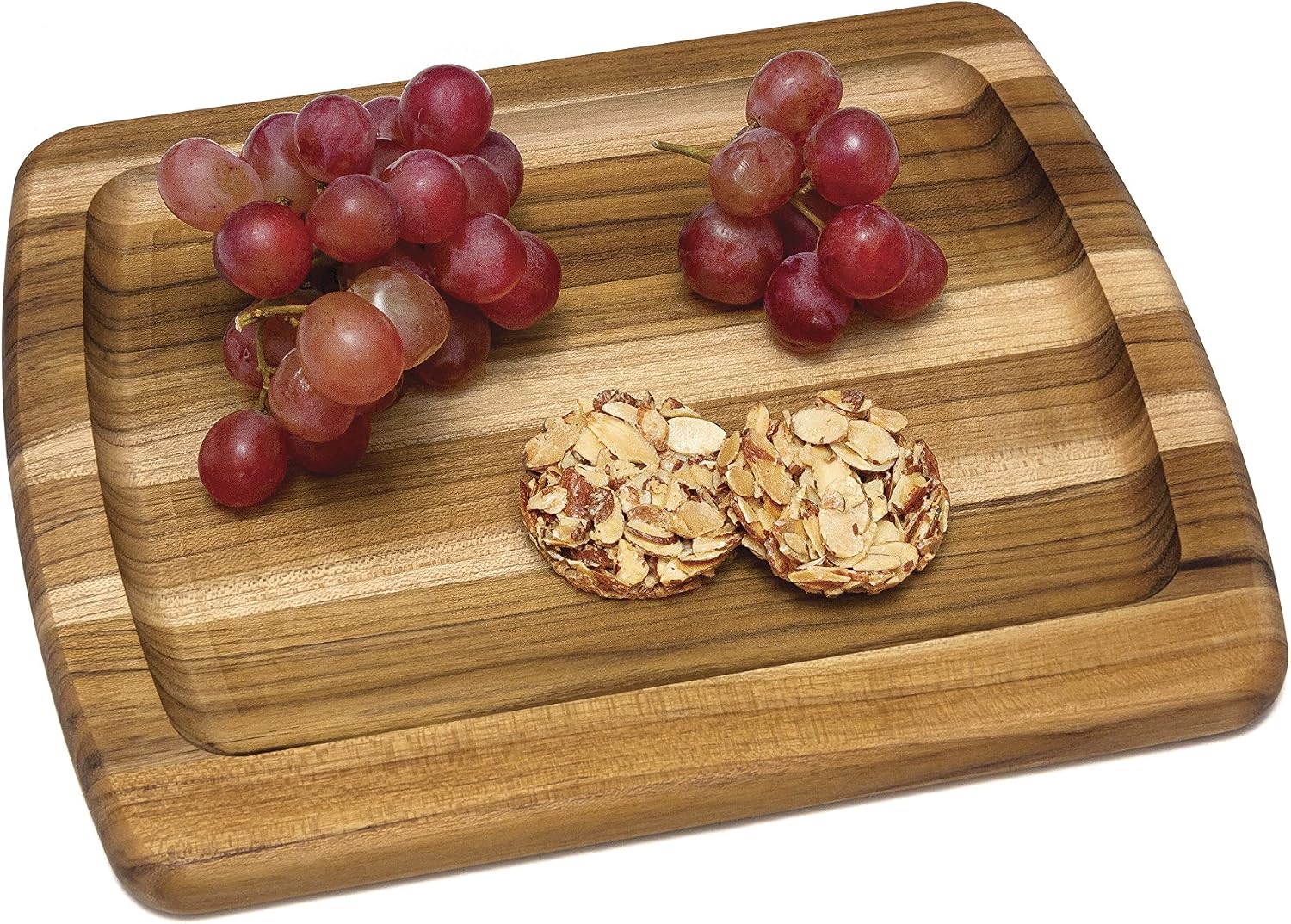 Lipper International 7215 Teak Wood Edge Grain Kitchen Cutting and Serving Board, Small, 12" x 9" x 5/8"