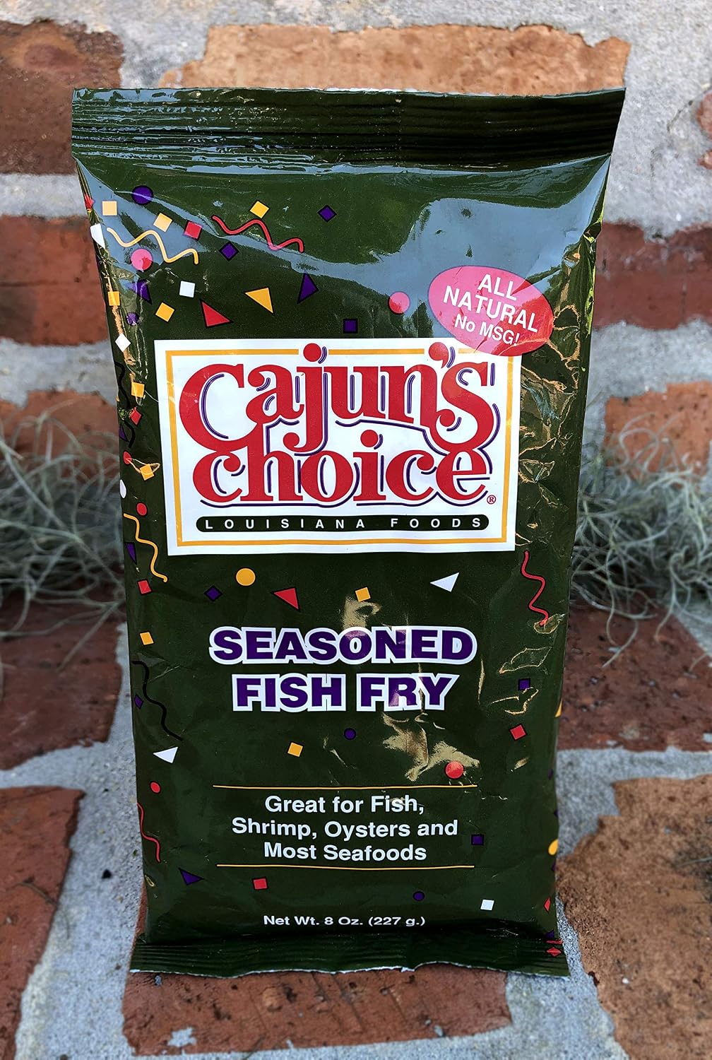 Cajun's Choice Seasoned Fish Fry Mix, 8 oz | No-MSG seasoned cornmeal and flour breading fries crisp on fish, shrimp, oysters, crawfish or chicken.