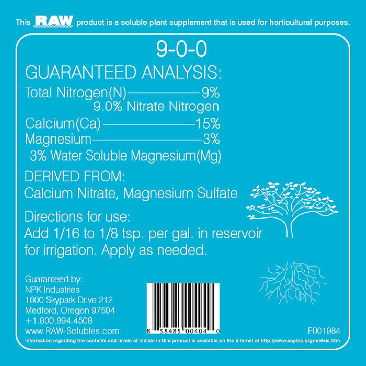 RAW Calcium/Mag 2oz - Essential Combo for Plant Health - Boosts Cell Strength and Nutrient Uptake