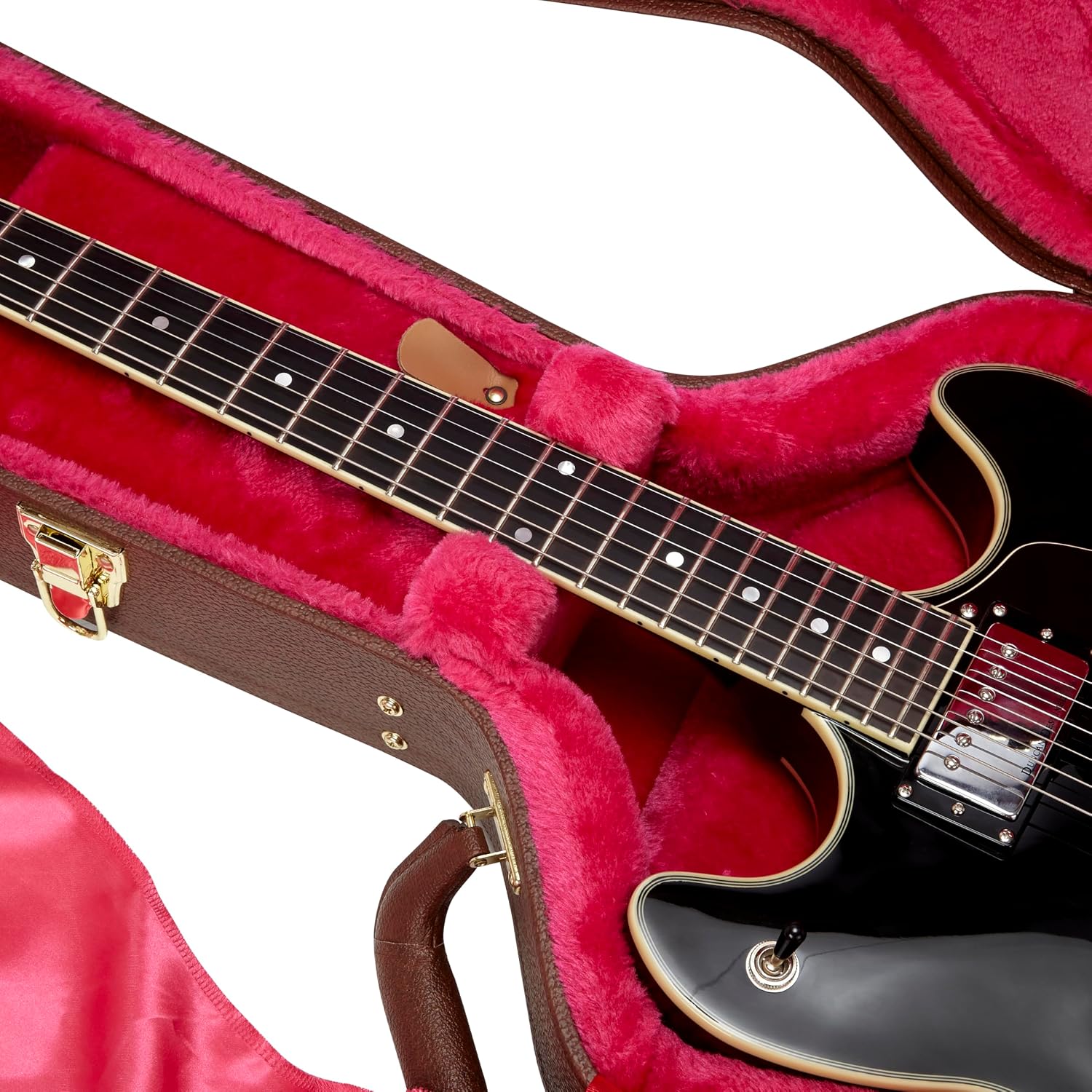 Gator Cases Deluxe Wood Case for SG Electric Guitars; Brown Exterior (GW-SG-BROWN)