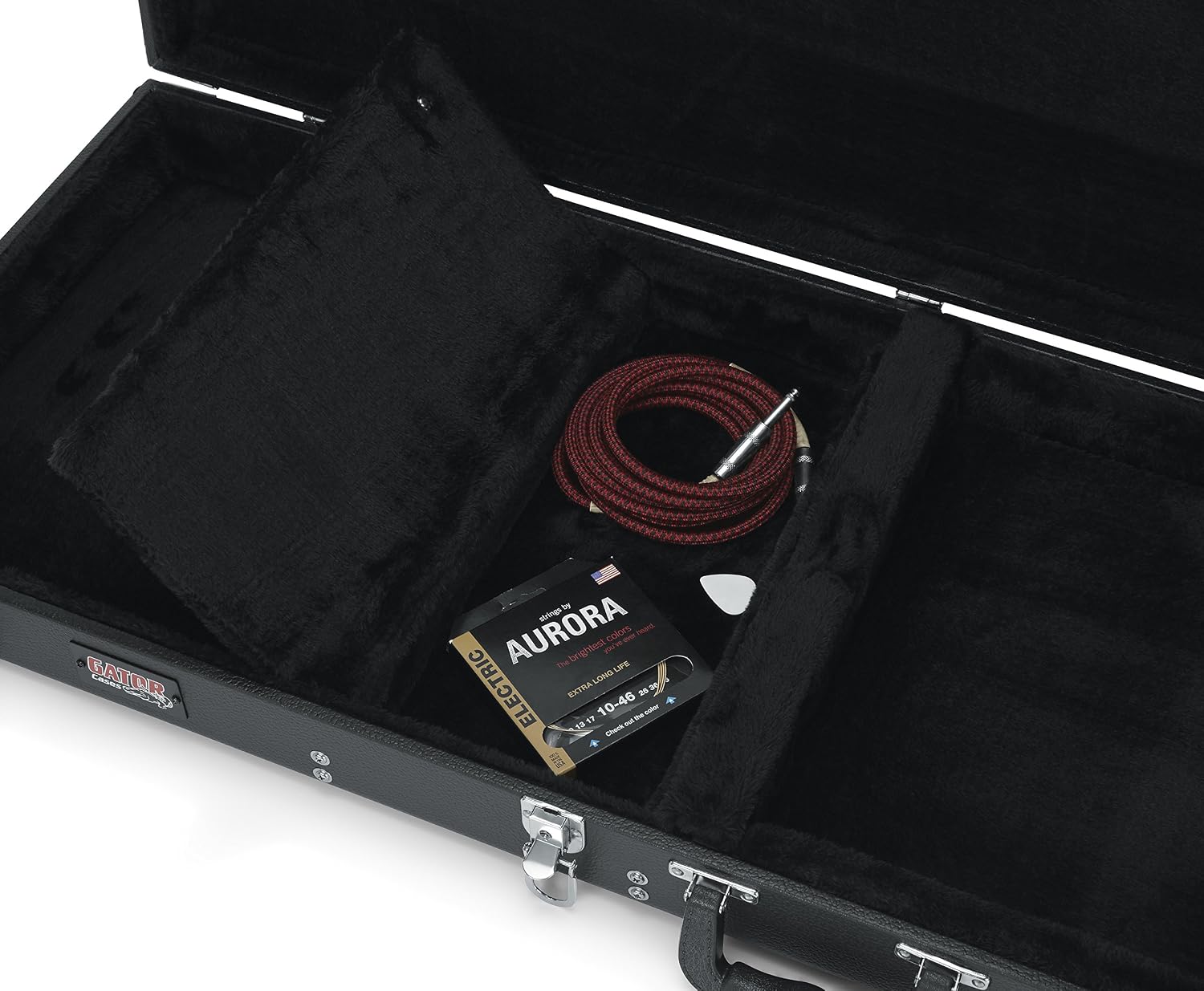 Gator Cases Deluxe Wood Case for SG Electric Guitars; Brown Exterior (GW-SG-BROWN)