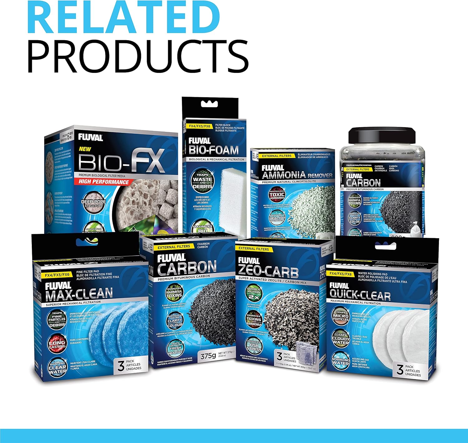 Fluval FX4/FX6 Ammonia Remover Pad, 3-Pack | Replacement Aquarium Filter Media