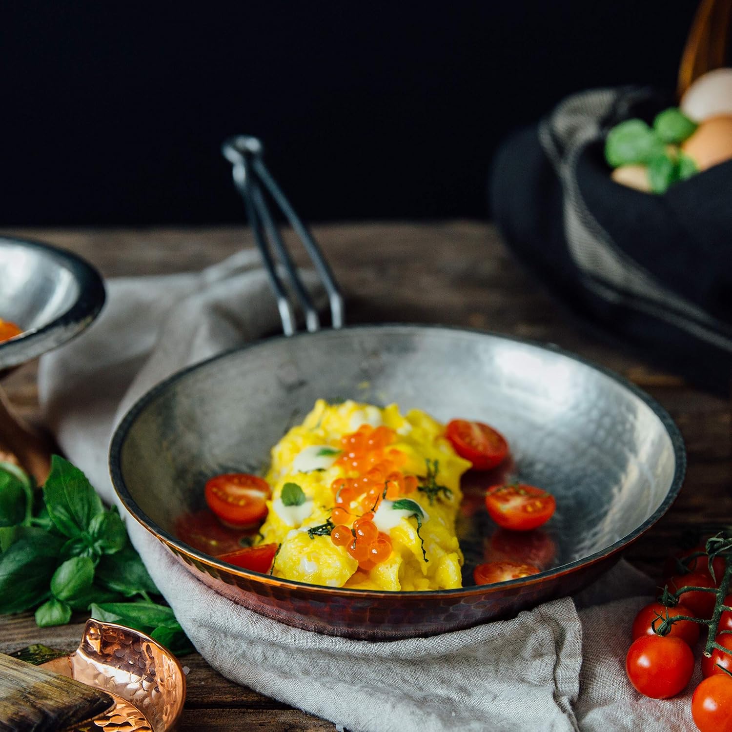 Sertodo Copper Skillet Pan | 8 inch Diameter | Patented Stainless Steel Handle System | Naturally Non-Stick Tin Lining
