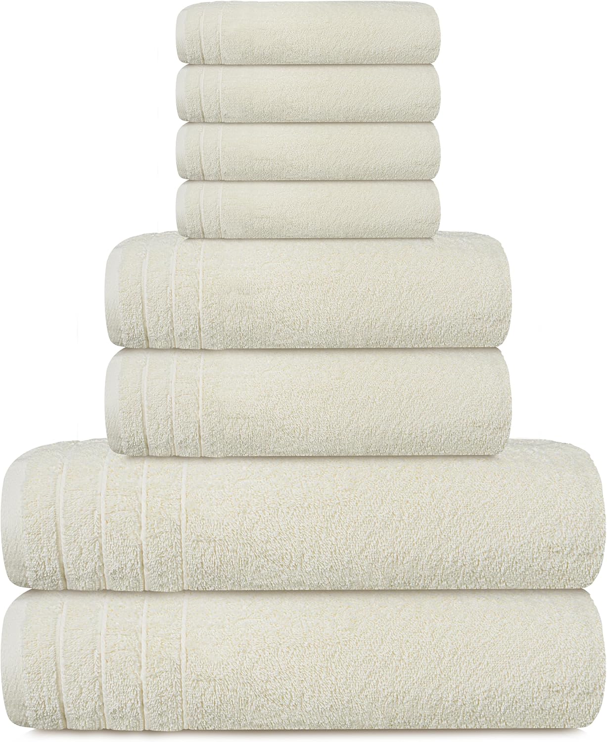 Tens Towels 8 Piece Towel Set, 2 XL Bath, 2 Hand, 4 Washcloth, Dark Grey