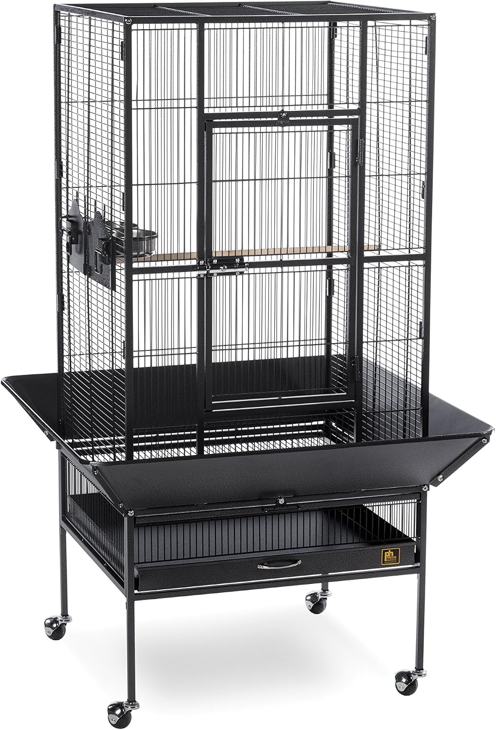 Prevue Pet Products 3352COCO Park Plaza Bird Cage, Coco Brown | Large Brown Steel Bird Cage with Rolling Stand and Perches, Ideal for Cockatiels and Medium Birds