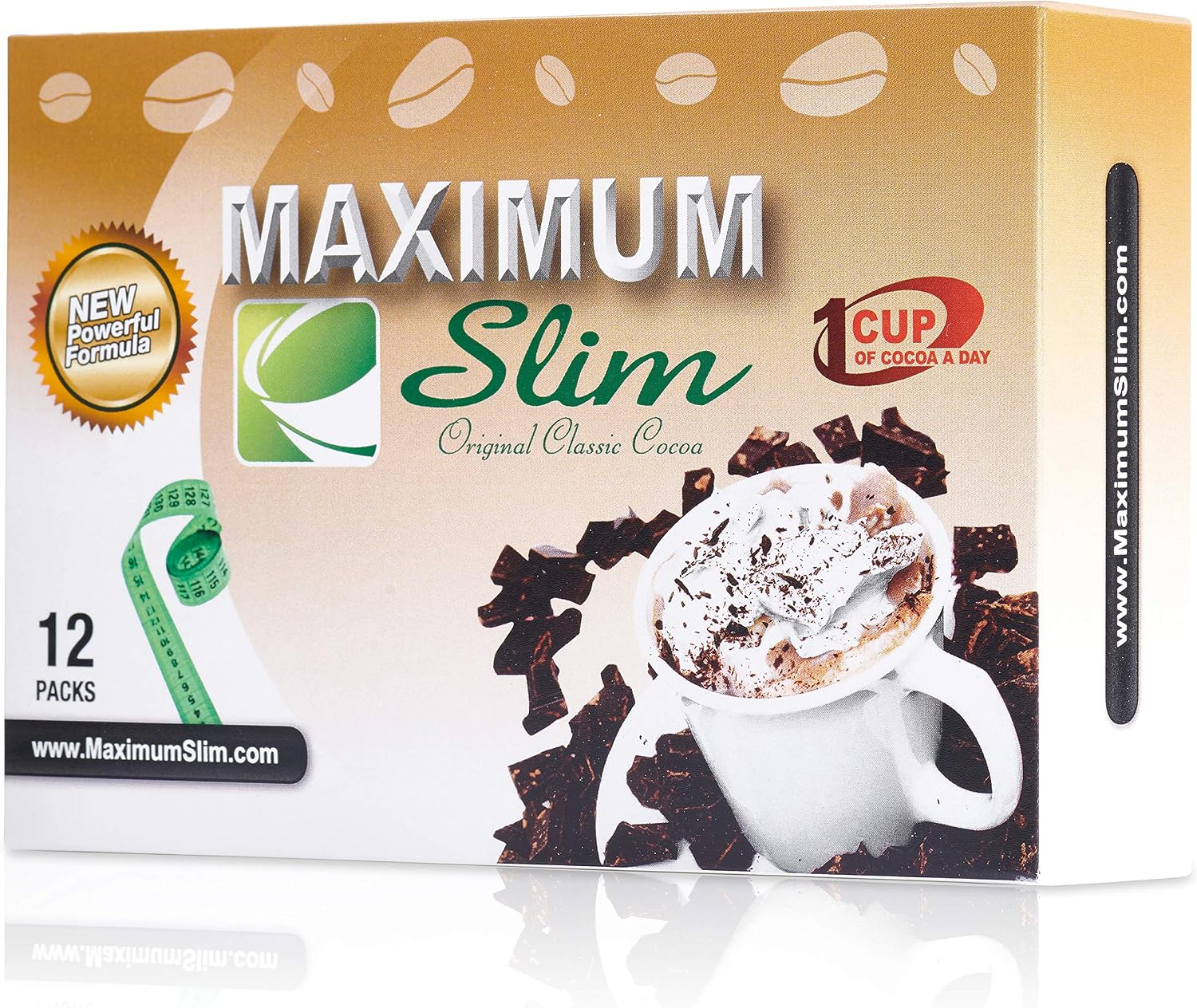 Maximum Slim Premium Instant Cocoa – Creamy, Delicious 4-in-1 Formula with Natural Herbal Extracts for Energy & Vitality