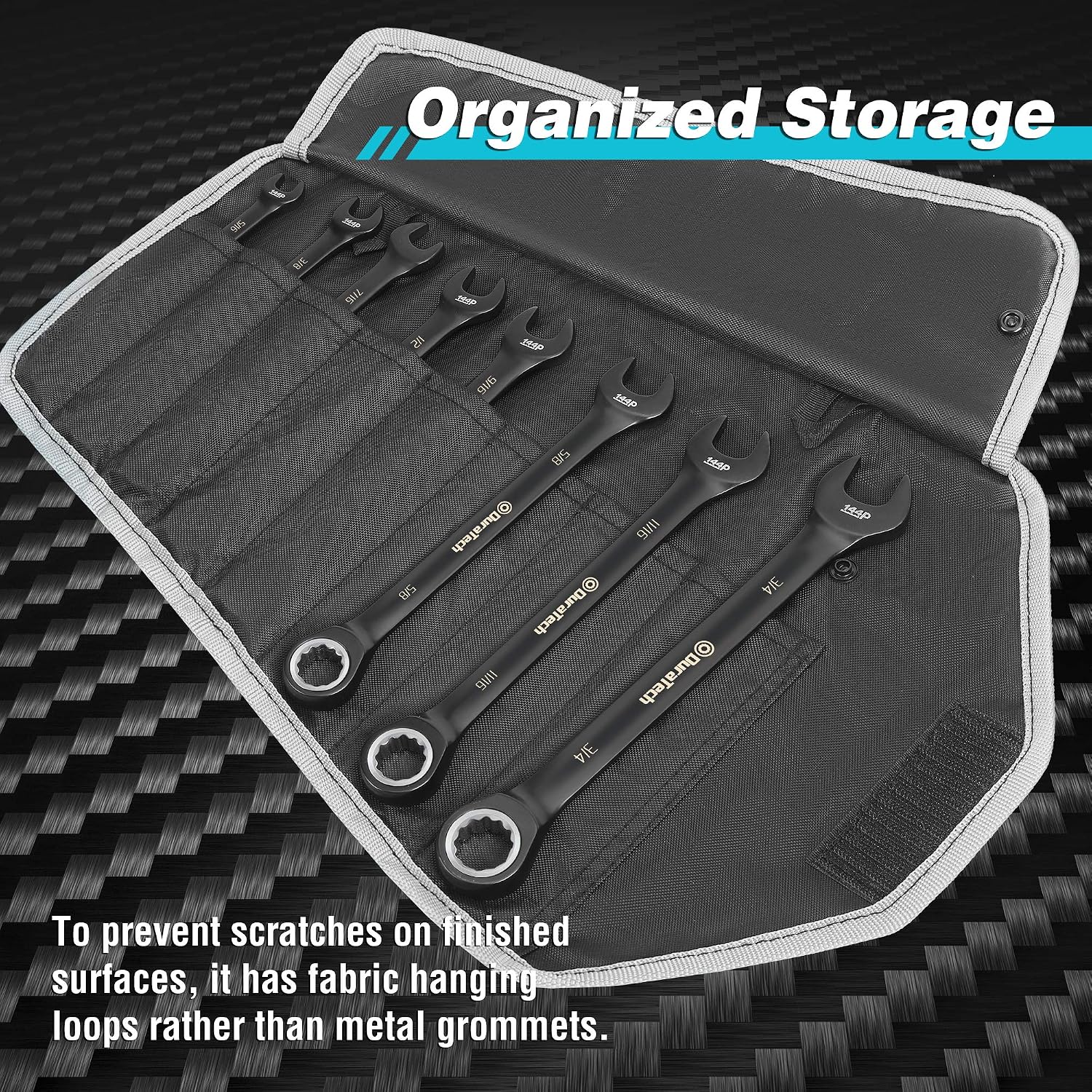 DURATECH 144-P Ratcheting Combination Wrench Set, 2.5° Swing Arc, SAE