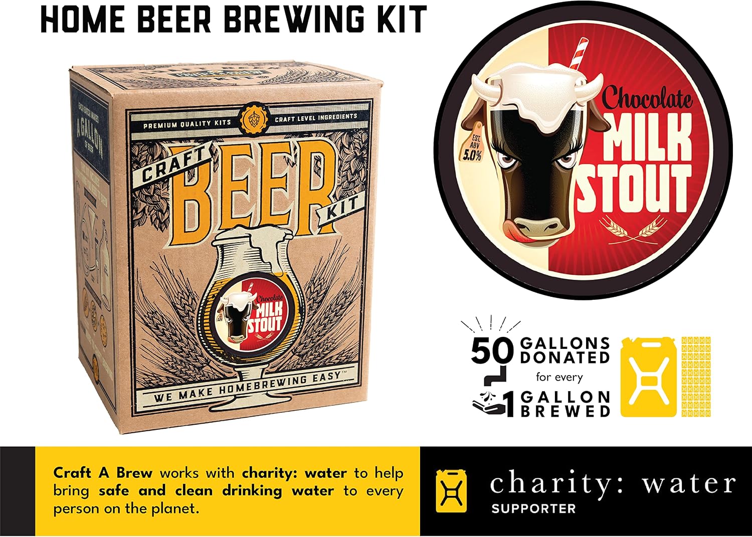 Craft A Brew - Hefeweizen - Beer Making Kit - Make Your Own Craft Beer - Complete Equipment and Supplies - Starter Home Brewing Kit - 1 Gallon