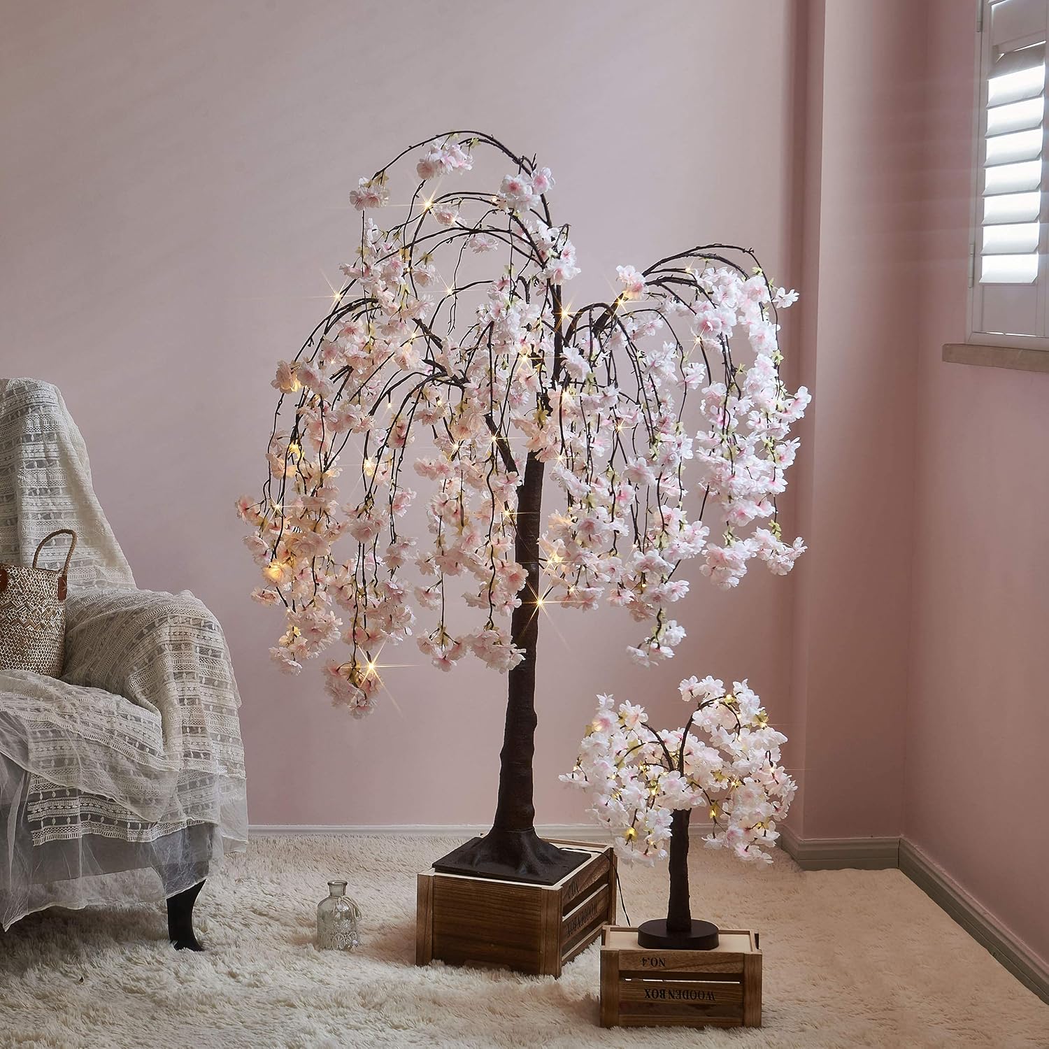 LITBLOOM Lighted Tabletop Olive Tree 18IN 50 LED Fairy Lights with Timer Battery Operated or USB Plug in Bonsai Tree for Wedding Christmas Spring