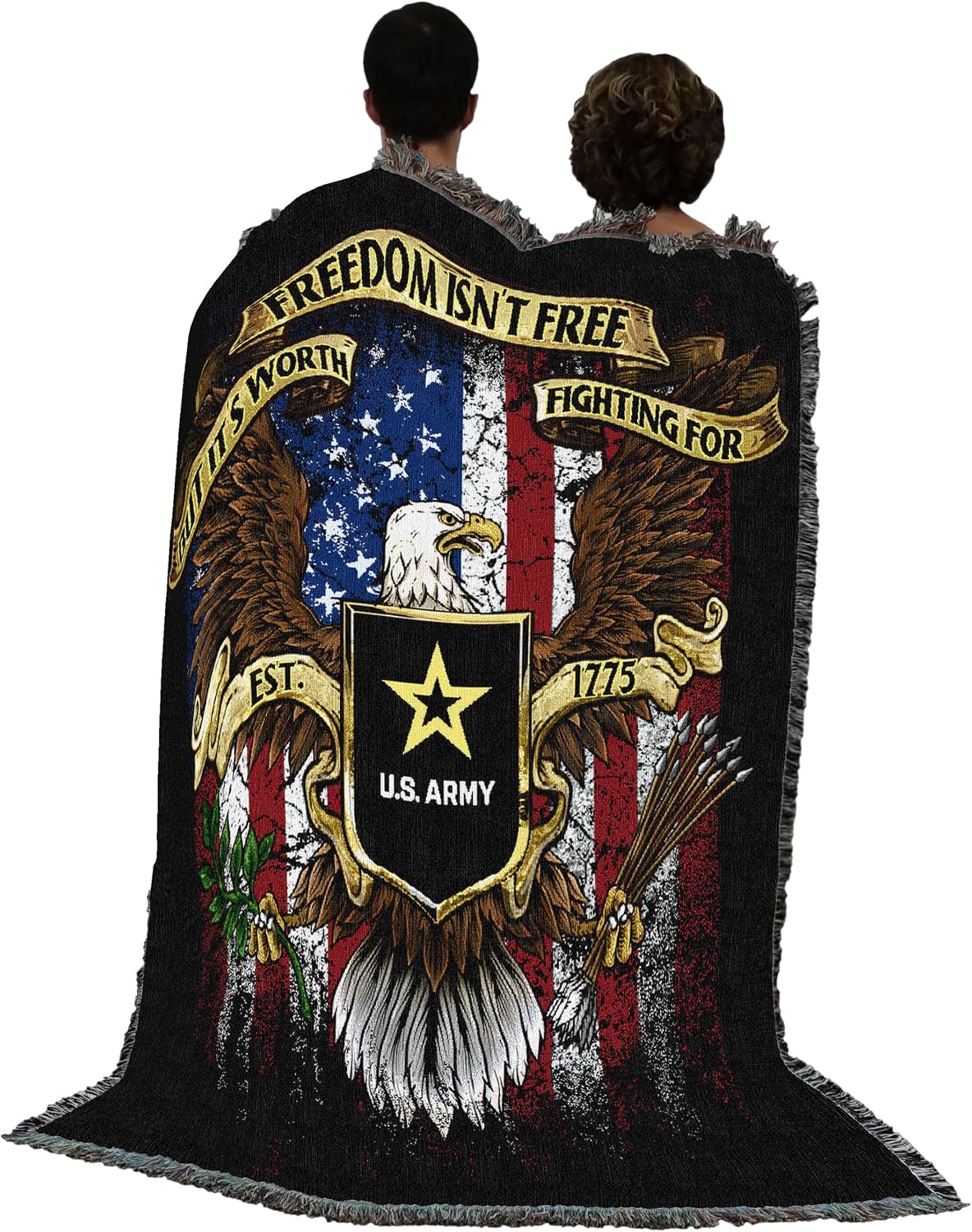 Pure Country Weavers US Army -Military Service Mark Seal Blanket Eagle - Gift Military Tapestry Throw Woven from Cotton - Made in the USA (72x54)