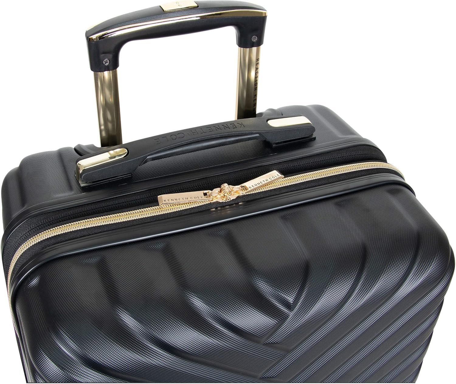 Kenneth Cole REACTION Madison Square Lightweight Hardside Chevron Expandable Spinner Luggage, Black, (28-Inch Checked)
