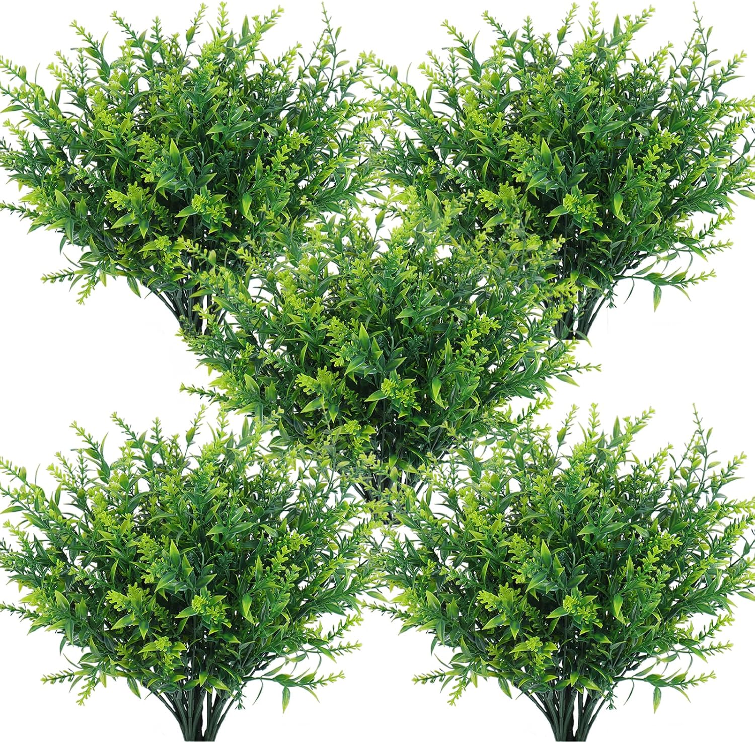 RECUTMS Artificial Greenery Lavender Fake Shrubs Flowers 8 Pcs UV Resistant