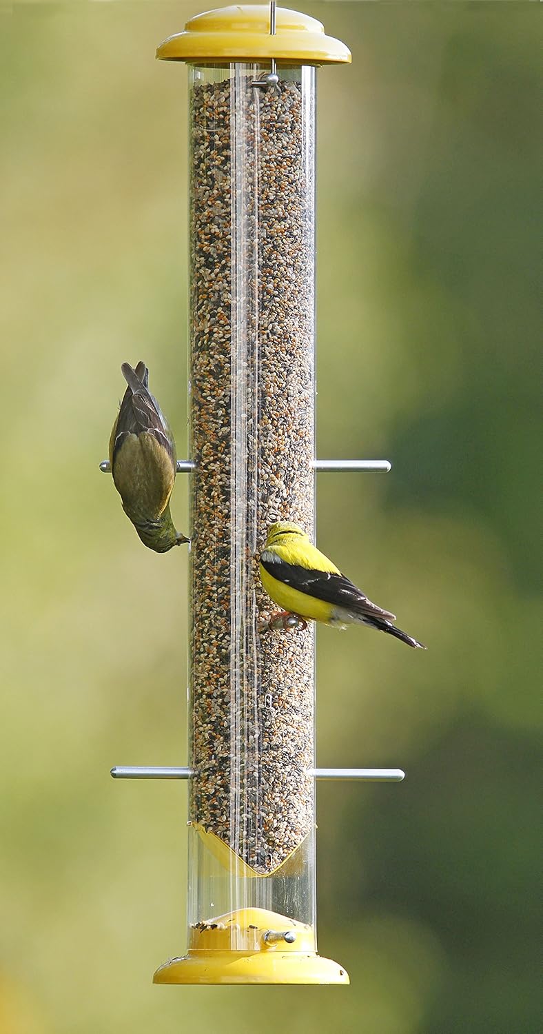 Stokes Select 38169 Topsy Turvy Finch Bird Feeder with Eight Perches, Yellow, 19-Inch tall, 1.5 lb Capacity