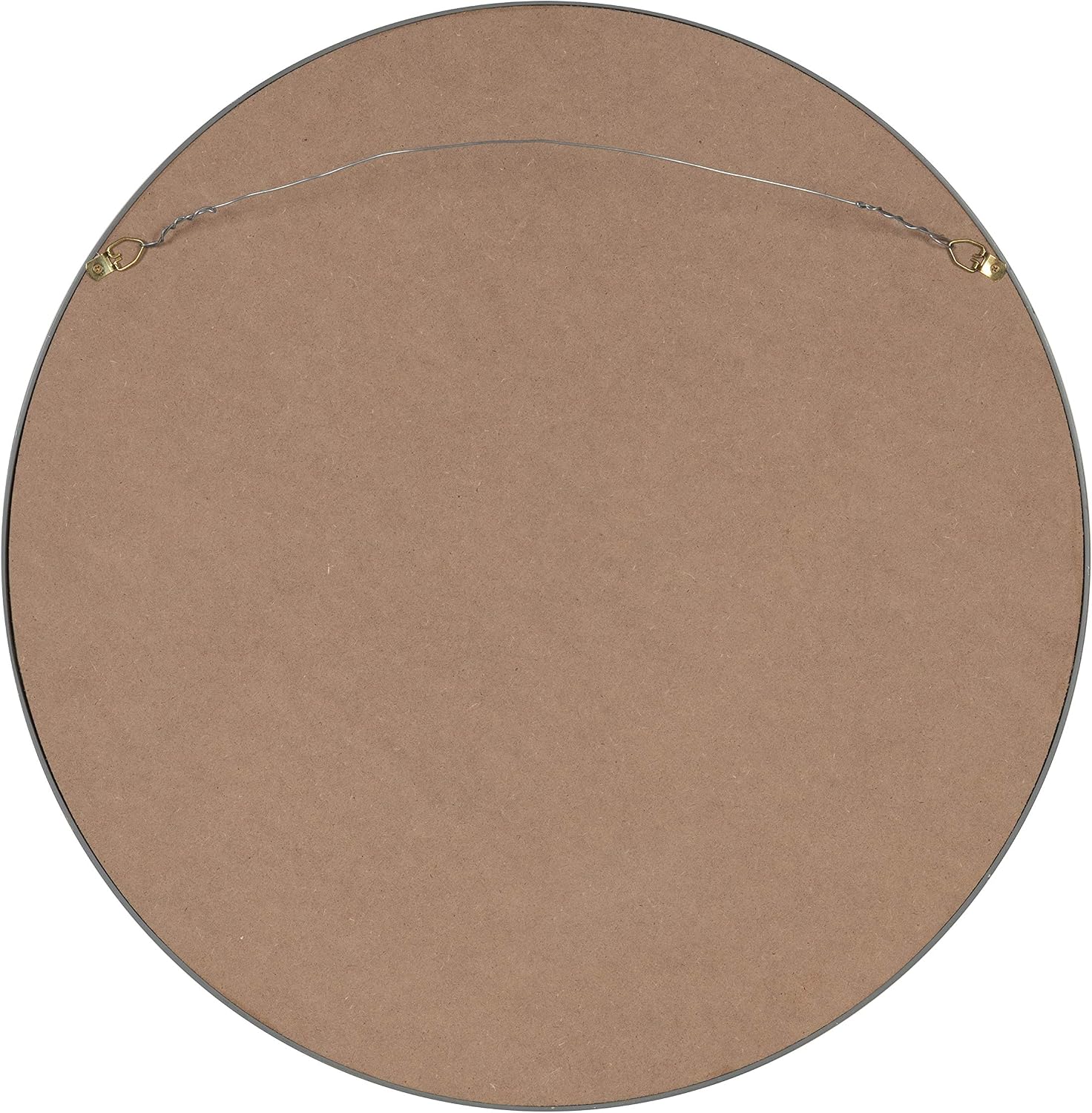 Kate and Laurel Travis Round Wood Wall Vanity Mirror, 22 Inch Diameter, Gray