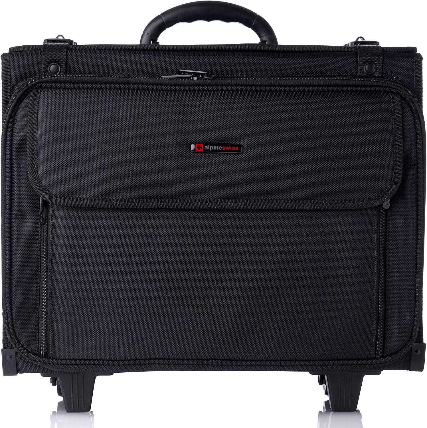 Alpine Swiss Rolling Briefcase | Laptop Bag For Men & Women | Hard Side Catalog Case on Wheels | Legal Size File Dividers | Lawyers Attache Case