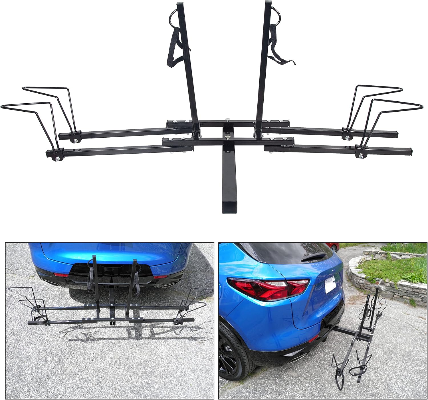 Hitch Mount Bike Rack Carrier Upright 2 Mountain Bike Rack Hitch Carrier 2" Rear for SUV Van Truck Bike Rack