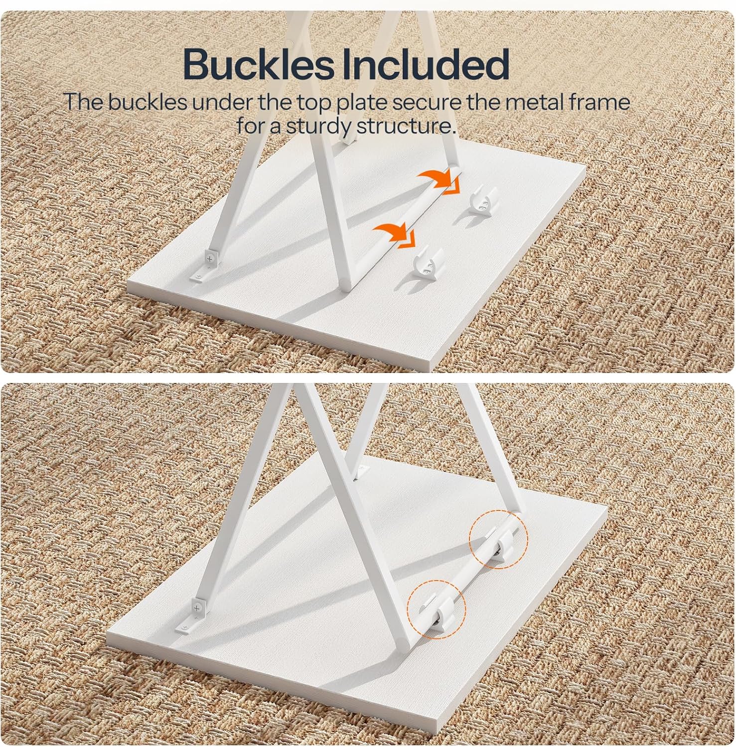 HOOBRO Folding TV Table, TV Tray, Stable Snack Table for Small Space, Portable Sofaside Desk, Easy Assembly and Storage