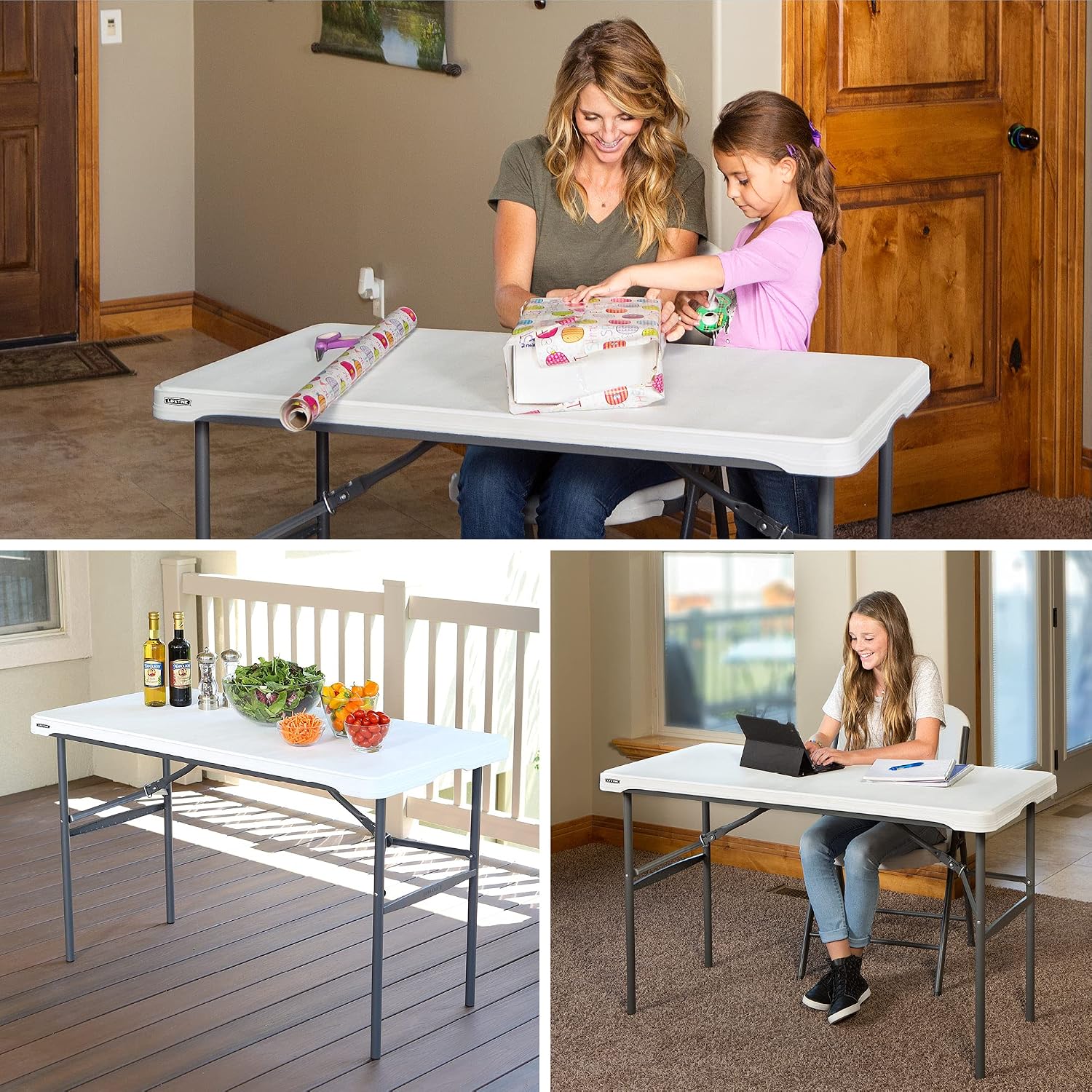LIFETIME 280478 Commercial Nesting Folding Table, 4-Foot