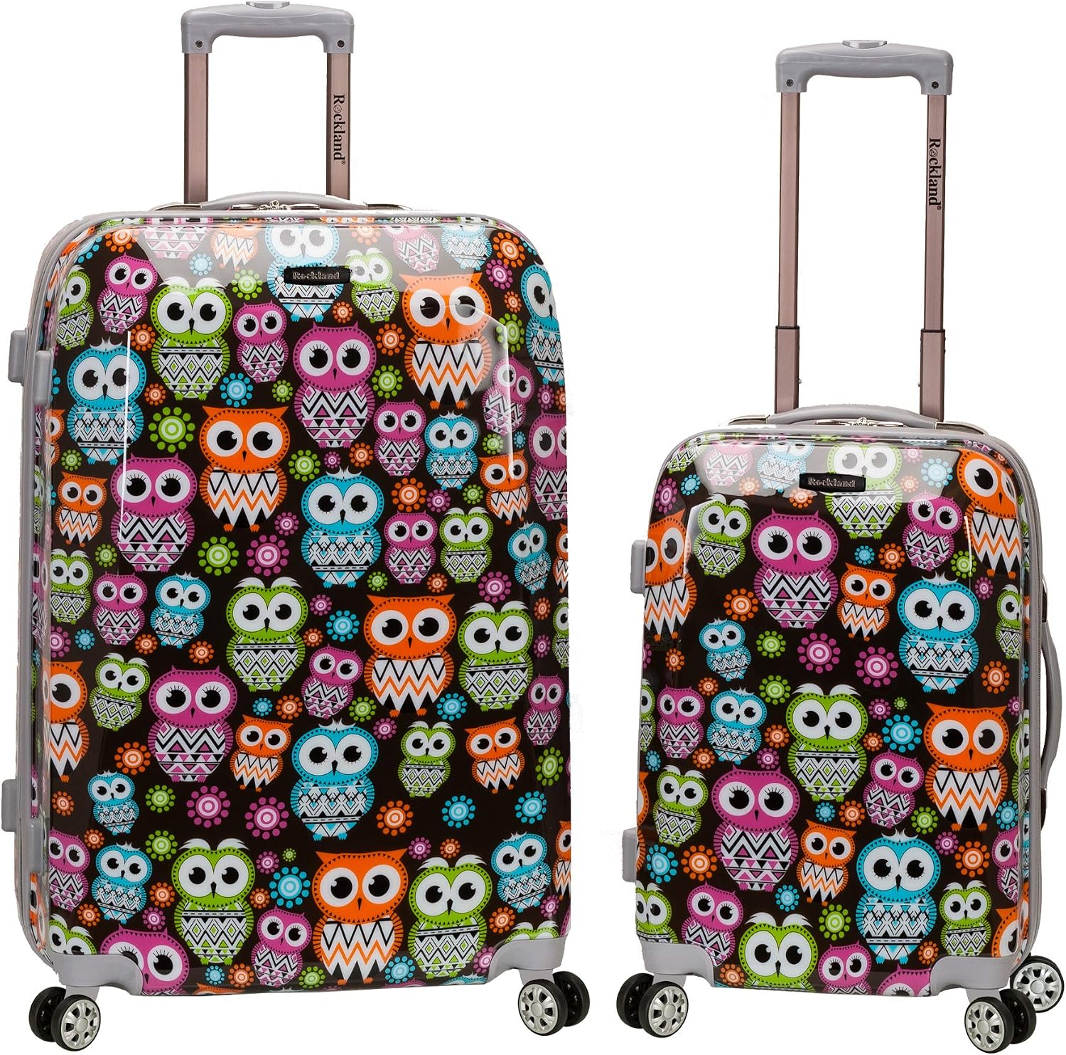 Rockland Vision Hardside 3 Piece Spinner Wheel Luggage Set, (20"/24"/28"), Love