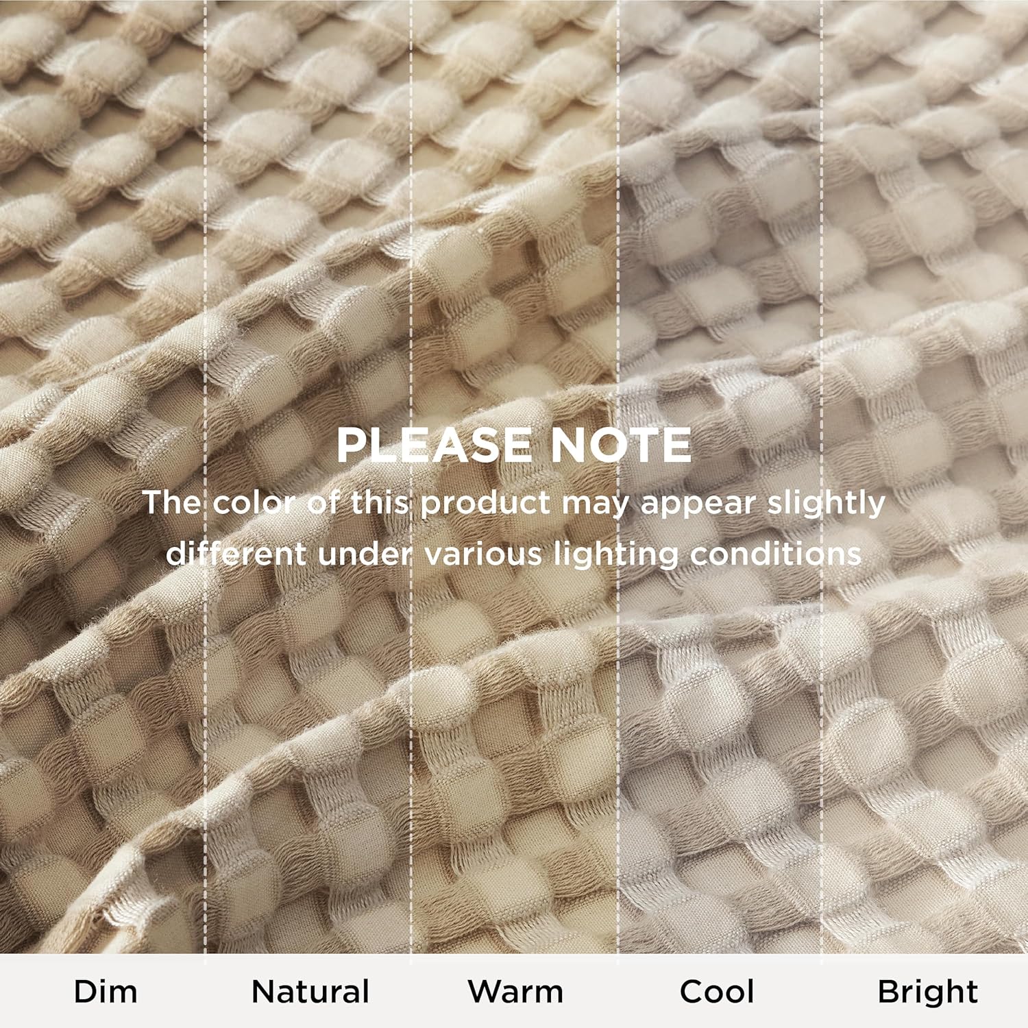 Bedsure Cooling Waffle Blanket for Hot Sleepers, Ivory, Queen, 90"x90"