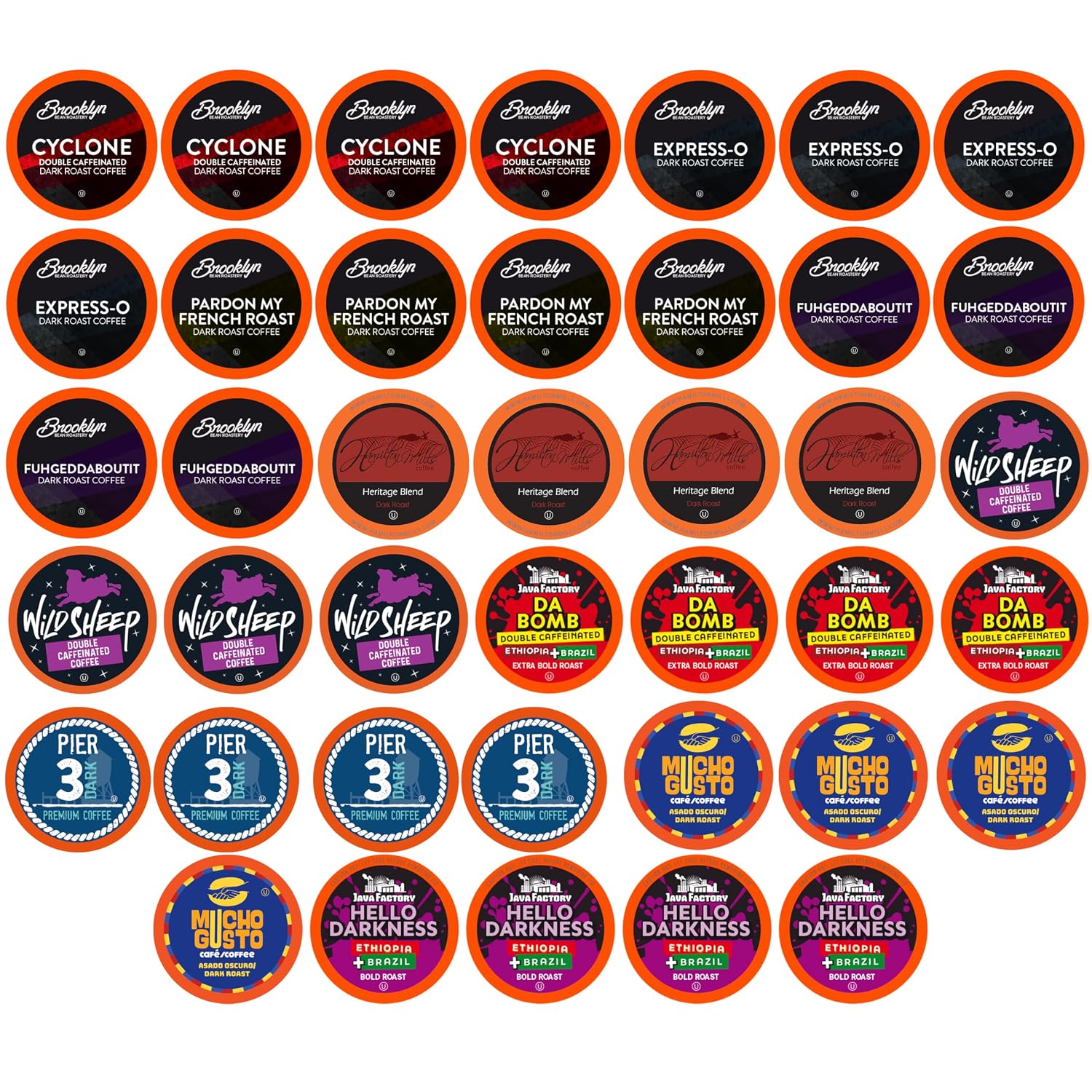 Two Rivers Coffee Flavored Coffee Pods Compatible with Keurig K Cup Brewers, Assorted Variety Pack Flavored Coffee, 40 Count