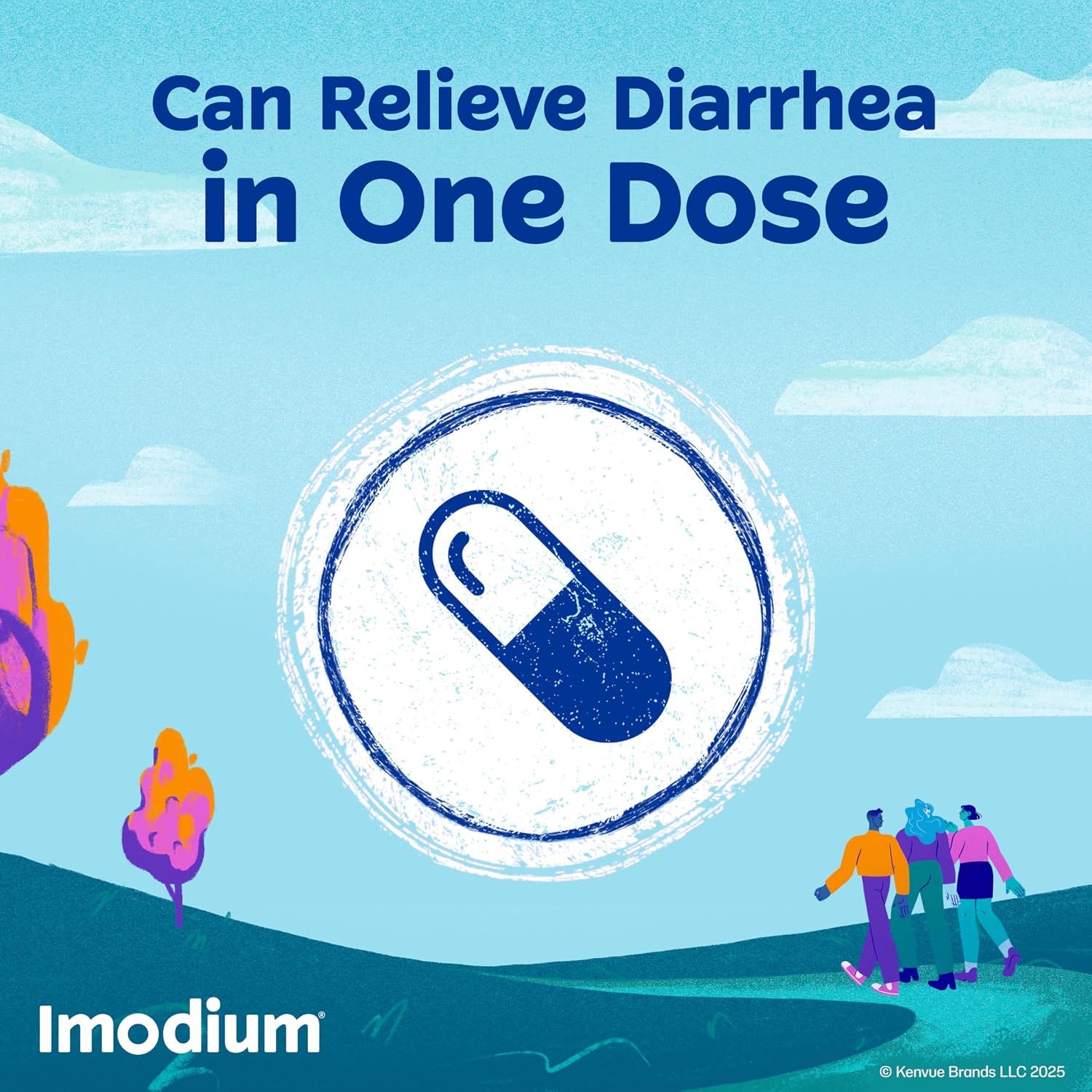 Imodium A-D Diarrhea Relief Caplets, 2mg Loperamide Hydrochloride, 24 Ct | Help Control Symptoms of Diarrhea, Due to Acute Traveler's Diarrhea, for Kids 6+ and Adults