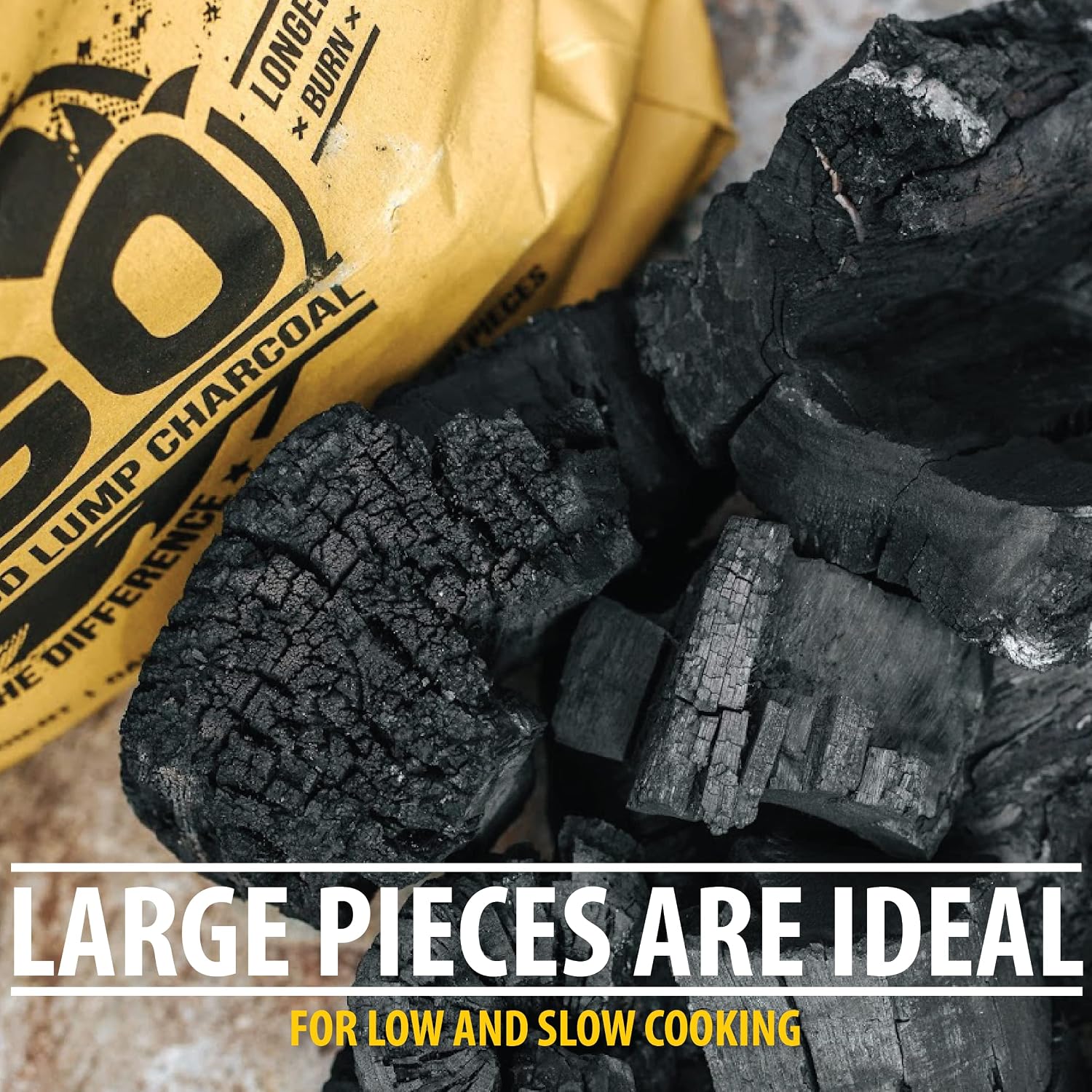 FOGO Super Premium Hardwood Lump Charcoal, Natural, Large Sized Lump Charcoal for Grilling and Smoking, Restaurant Quality, 35 Pound Bag