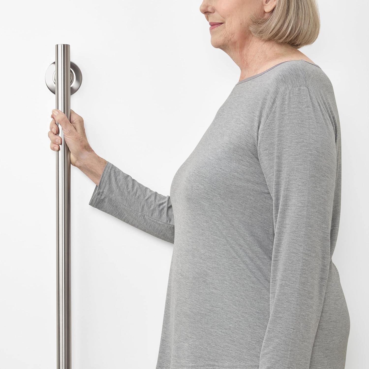 Seachrome 18-inch Coronado Designer Straight Bathroom Shower Grab Bar, Satin Stainless Steel, Brushed Nickel