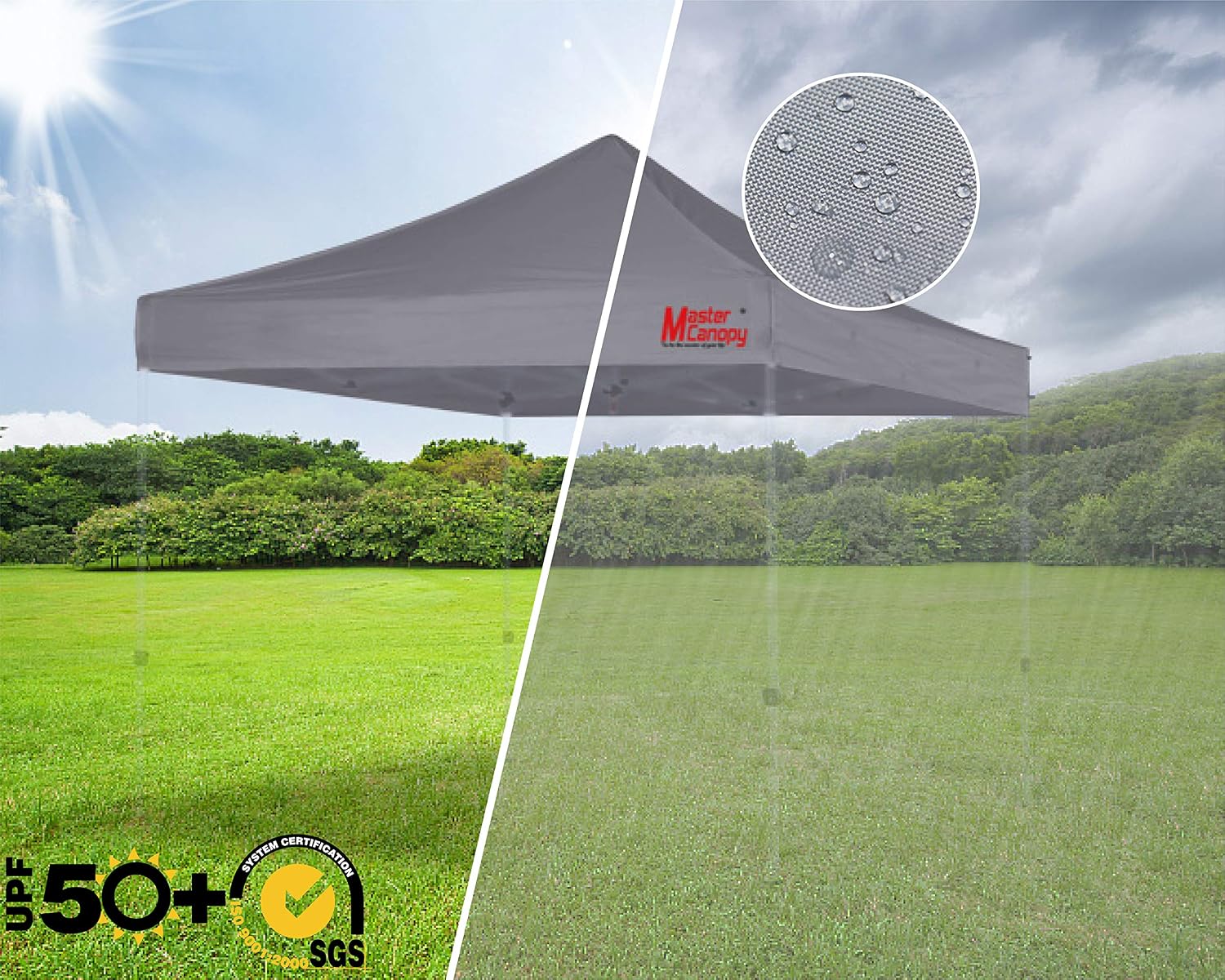 MASTERCANOPY 10x10 Replacement Pop Up Canopy Top for Kingkong Frame Gray