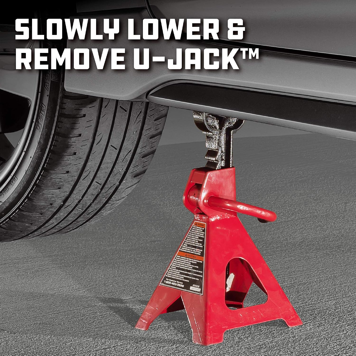 Powerbuilt 6 Piece Car Jack and Garage Creeper Service Set, 2 Ton Vehicle Lift, Jackstands, Folding Creeper, Wheel Chocks, Car Repair Garage Equipment - 640816, Large, Red
