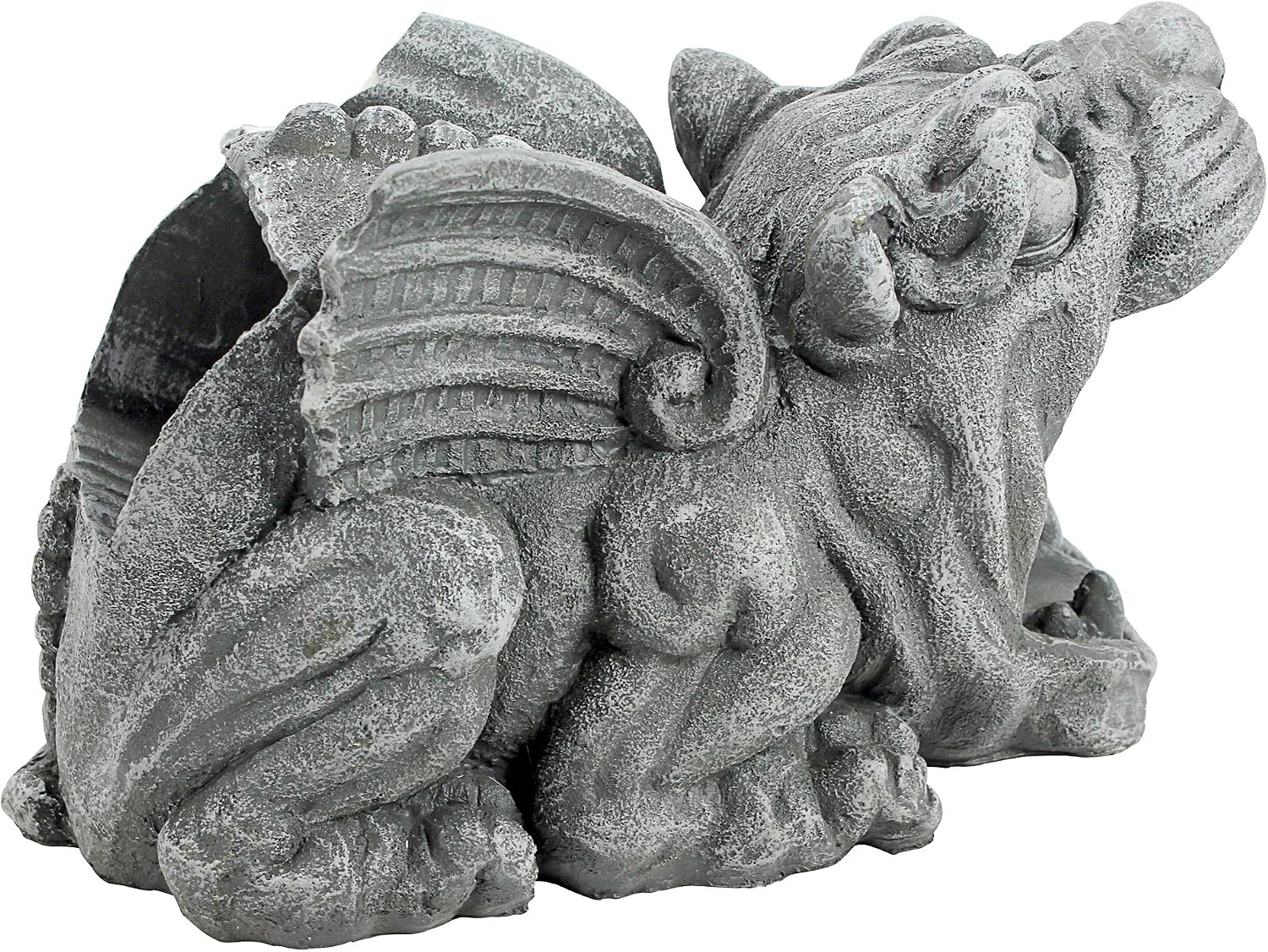 Design Toscano Roland the Gothic Gargoyle Gutter Guardian Rain Downspout Extension Outdoor Statue, 10 Inch Long, Cast Stone Resin, Grey Stone Finish
