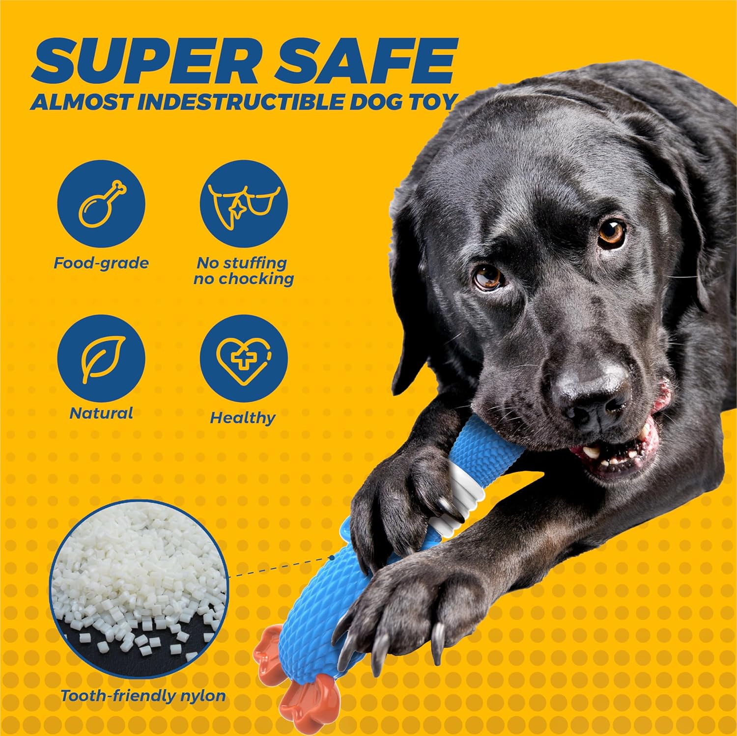 Vitscan Dog Toys for Large Dogs and Aggressive Chewers, Durable Dog Toy,5-Knot Rope Tug,Heavy Duty Chew Sturdy Cotton Knot Ropes Toy for Large Breed Dogs,Indestructible Rope for Tug-of-War Play