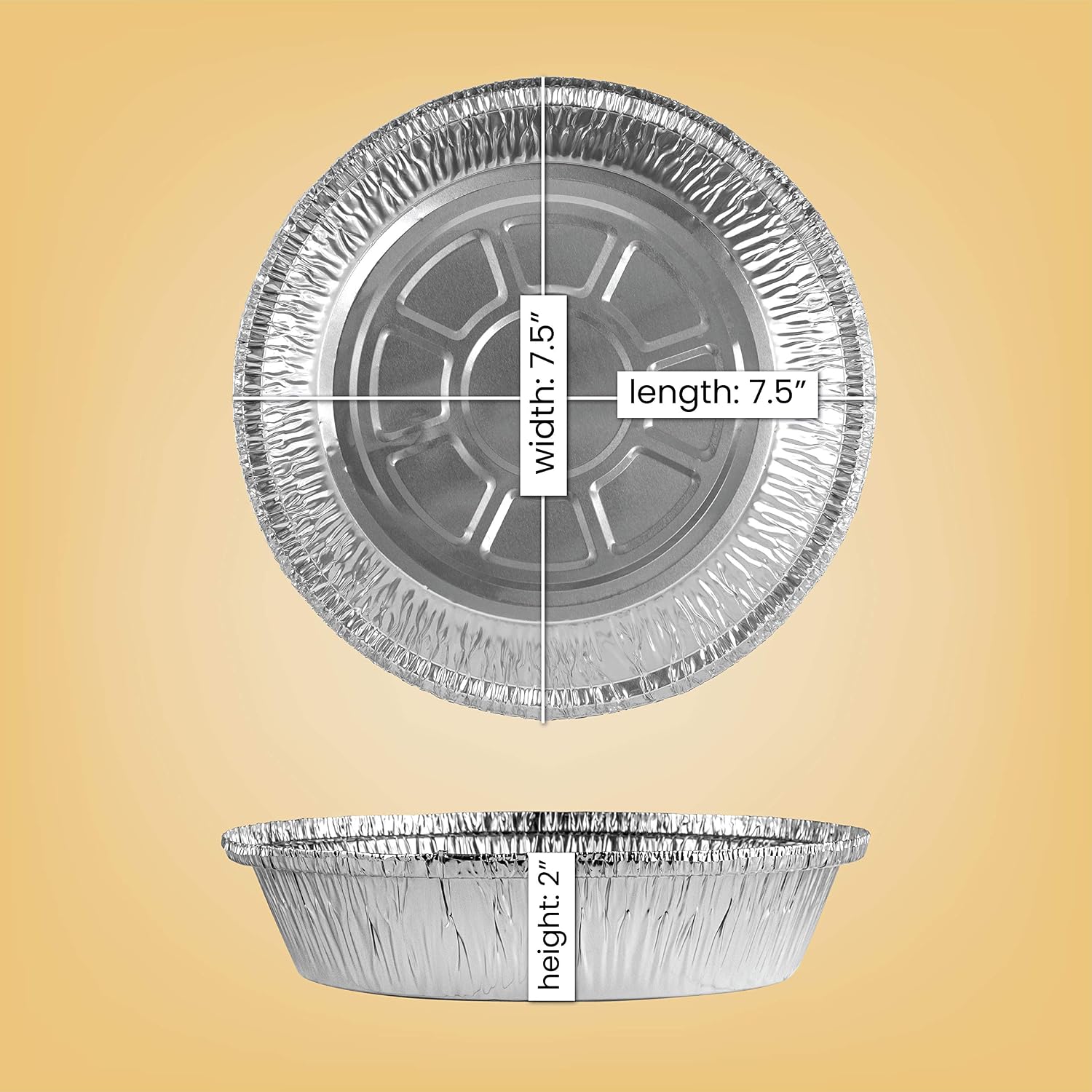 PLASTICPRO 9'' Inch Round Tin Foil Pans Disposable Aluminum Pack of 20