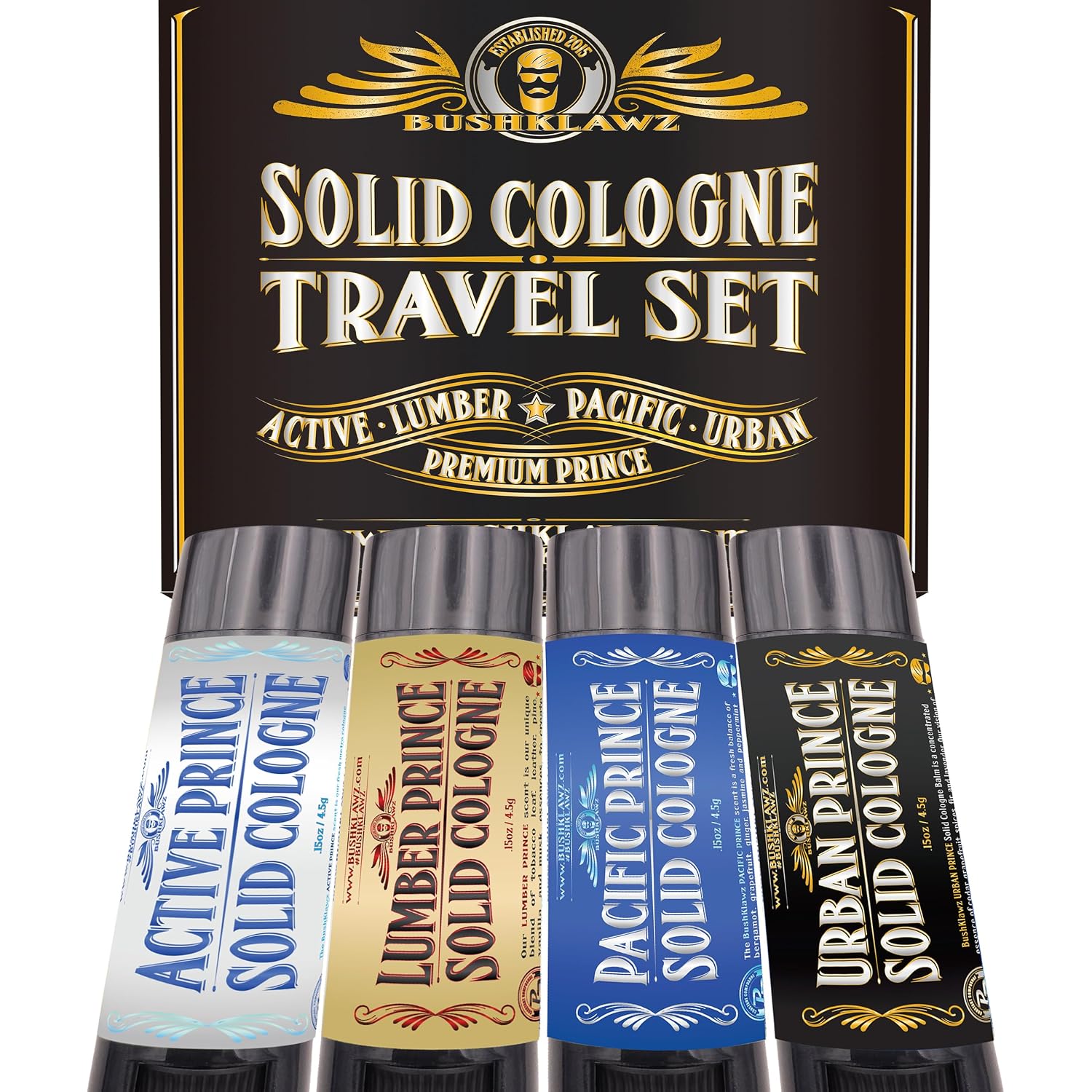 BushKlawz Active Prince Travel Solid Cologne Balm – Refreshing Metro Cologne for Active Men – Best Fresh Active Scent Solid Alcohol Free Cologne for travel Best Gift for Men