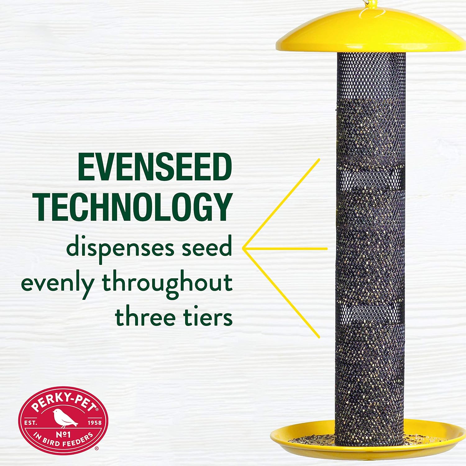 Perky-Pet YSSF00346-2 Straight-Sided Thistle Seed Wire Mesh Tube Finch Bird Feeder | Wire Mesh, Metal Construction, Evenseed Technology