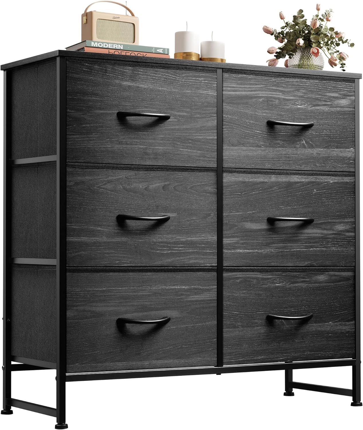 WLIVE Dresser for Bedroom with 6 Drawers, Light Grey