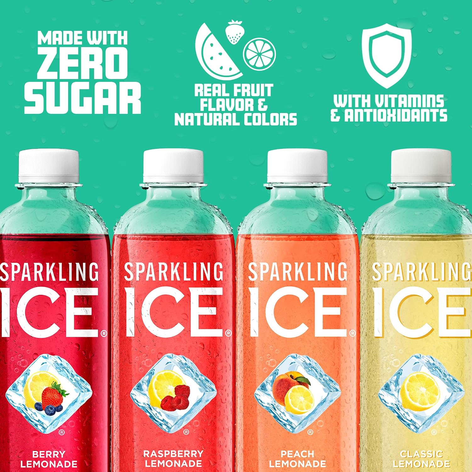 Sparkling Ice Purple Variety Pack, Flavored Water, Zero Sugar, with Vitamins and Antioxidants, 17 fl oz, 12 count (Black Raspberry, Cherry Limeade, Orange Mango, Kiwi Strawberry)