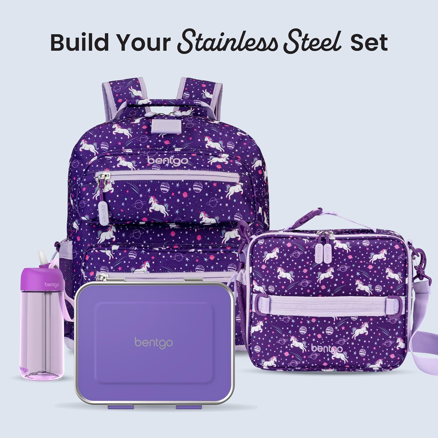 Bentgo Kids Stainless Steel Leak-Resistant Lunch Box, 3 Compartments