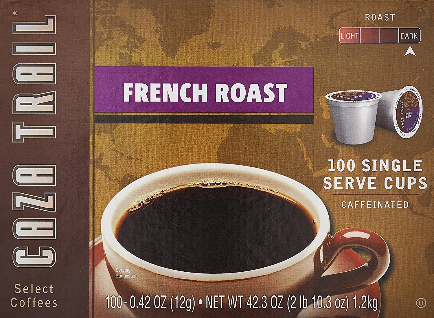 Caza Trail Coffee, Kona Blend, 100 Single Serve Cups