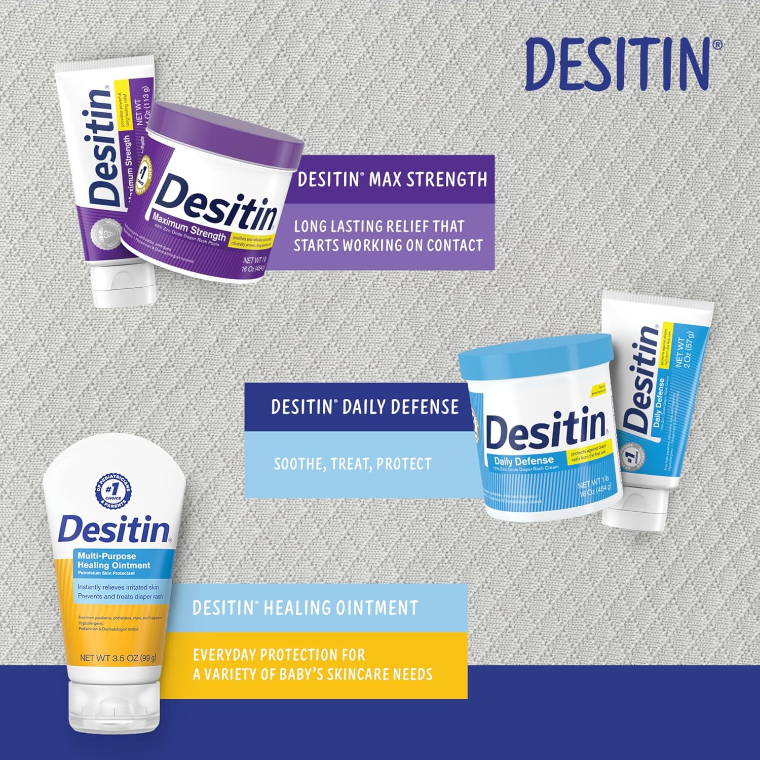Desitin Maximum Strength Diaper Rash Paste, 40% Zinc Oxide, 4.8 oz | Helps Treat, Relieve & Prevent Diaper Rash, 40% Zinc Oxide, Immediate Relief, Protects up to 12 Hours, Hypoallergenic