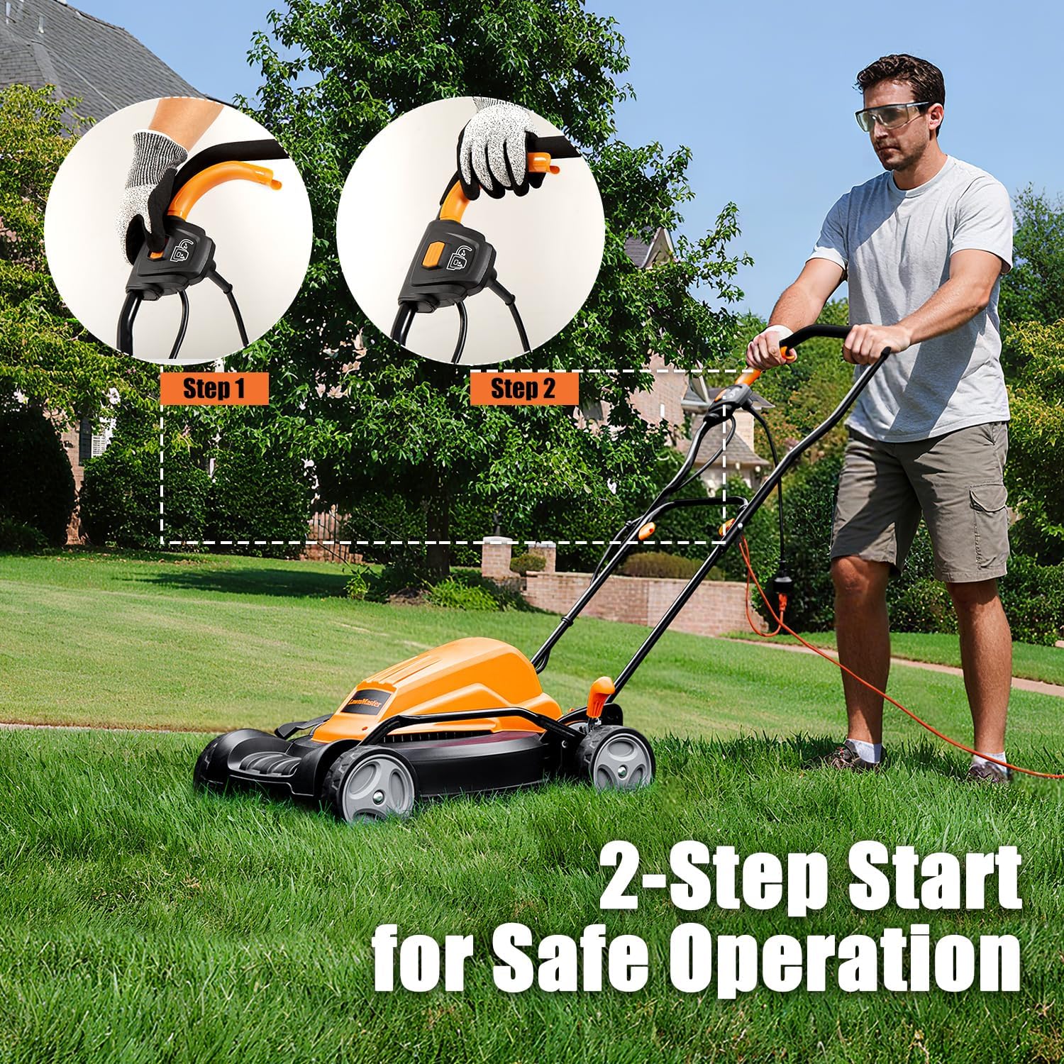 LawnMaster MEB1216K Electric Lawn Mower 16-Inch 12AMP