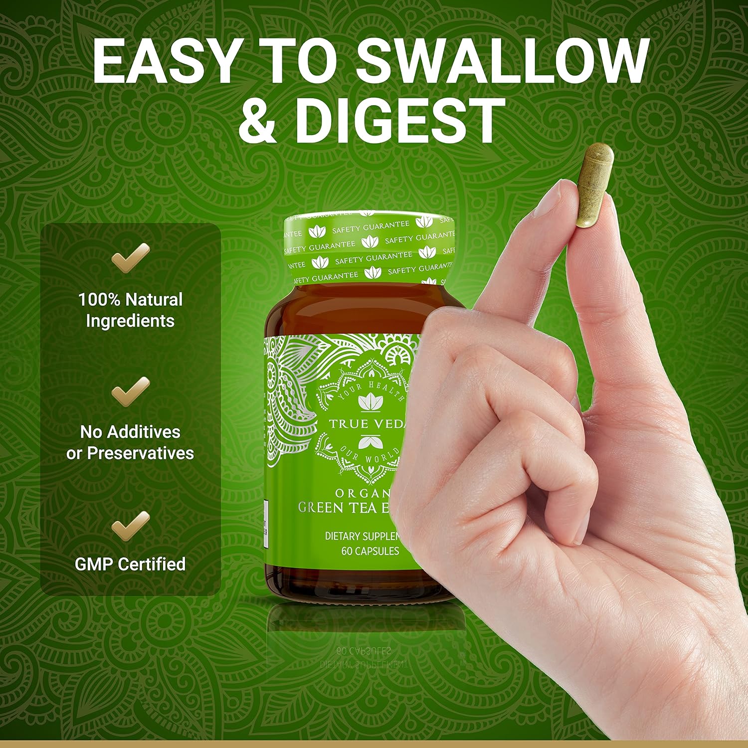 USDA Organic Green Tea Extract, Natural EGCG, Low Caffeine