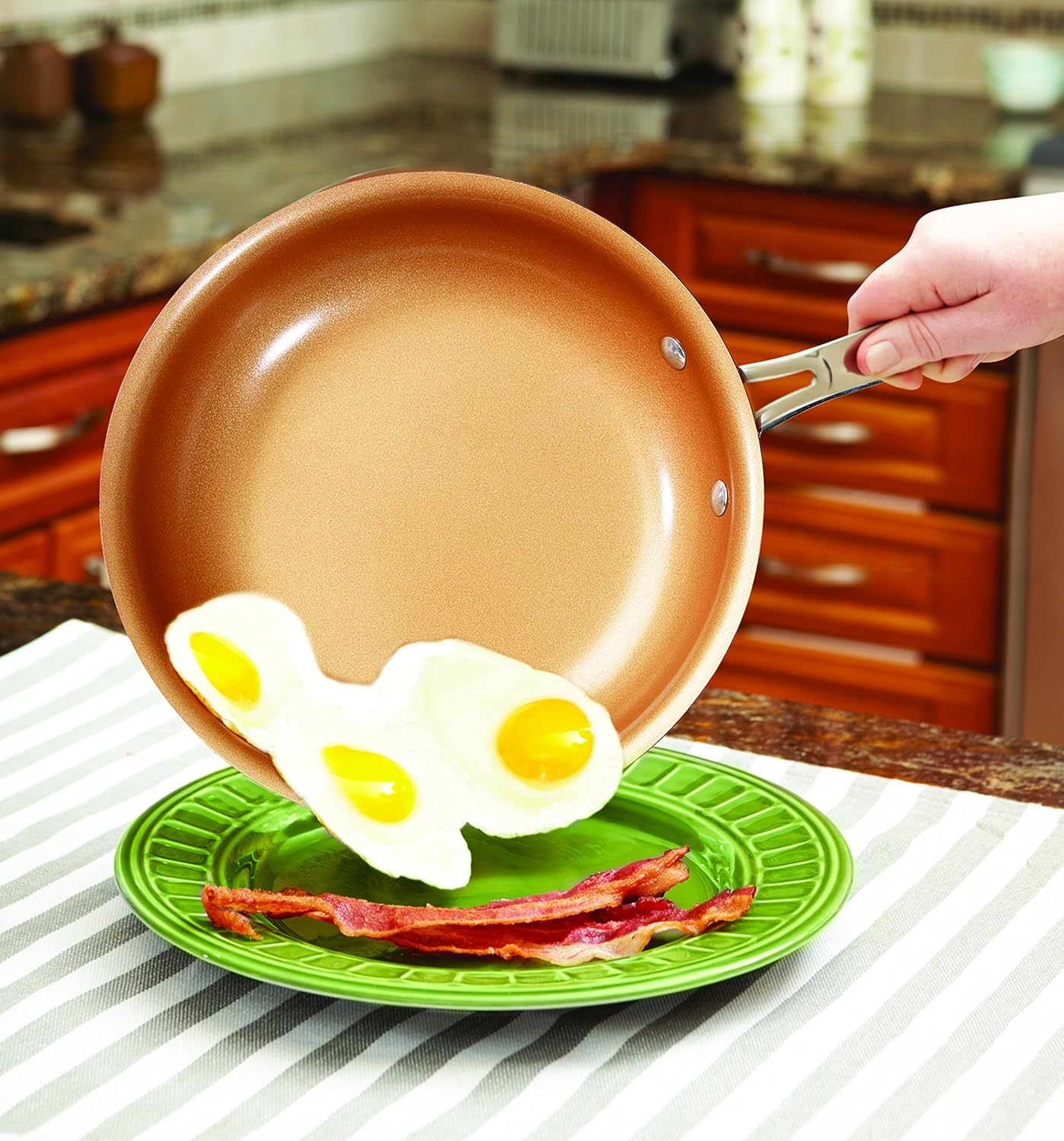 BulbHead Red Copper 10 PC Copper-Infused Ceramic Non-Stick Cookware Set